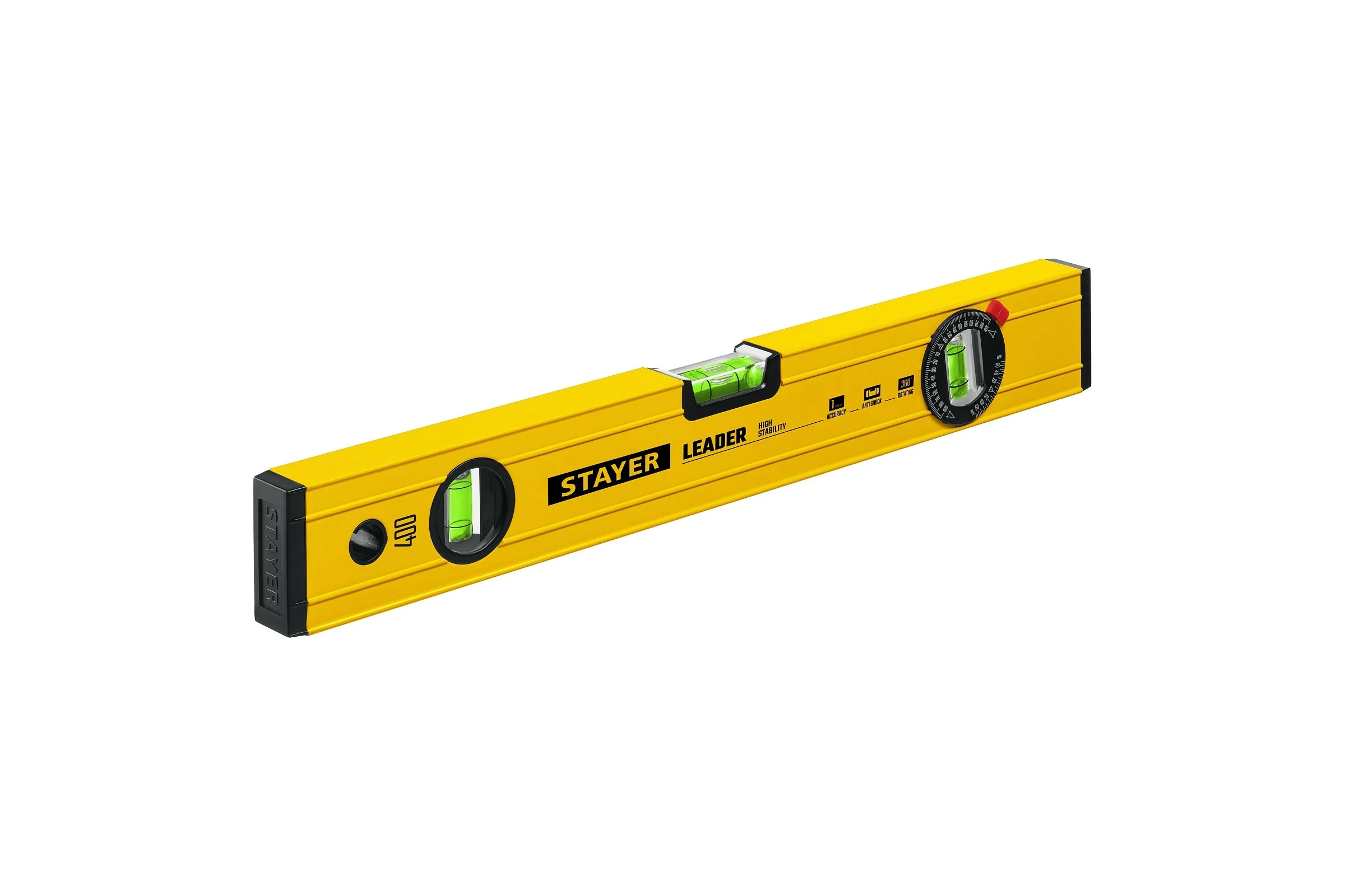 Уровень STAYER Leader 400 мм строительный фрезерованный 3466-040_z01