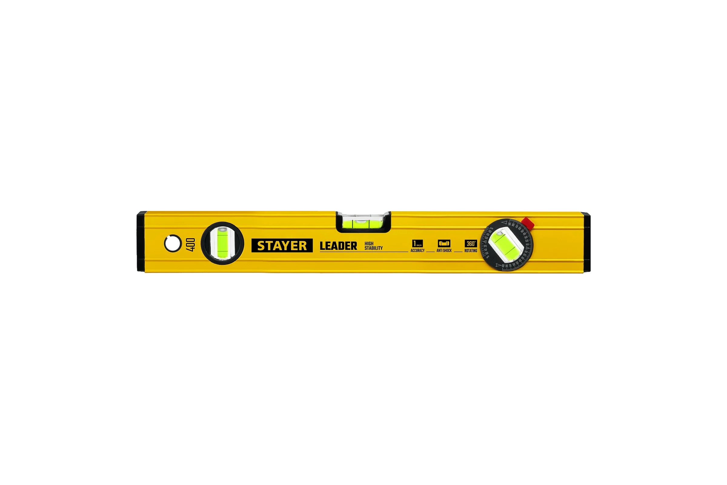 Уровень STAYER Leader 400 мм строительный фрезерованный 3466-040_z01
