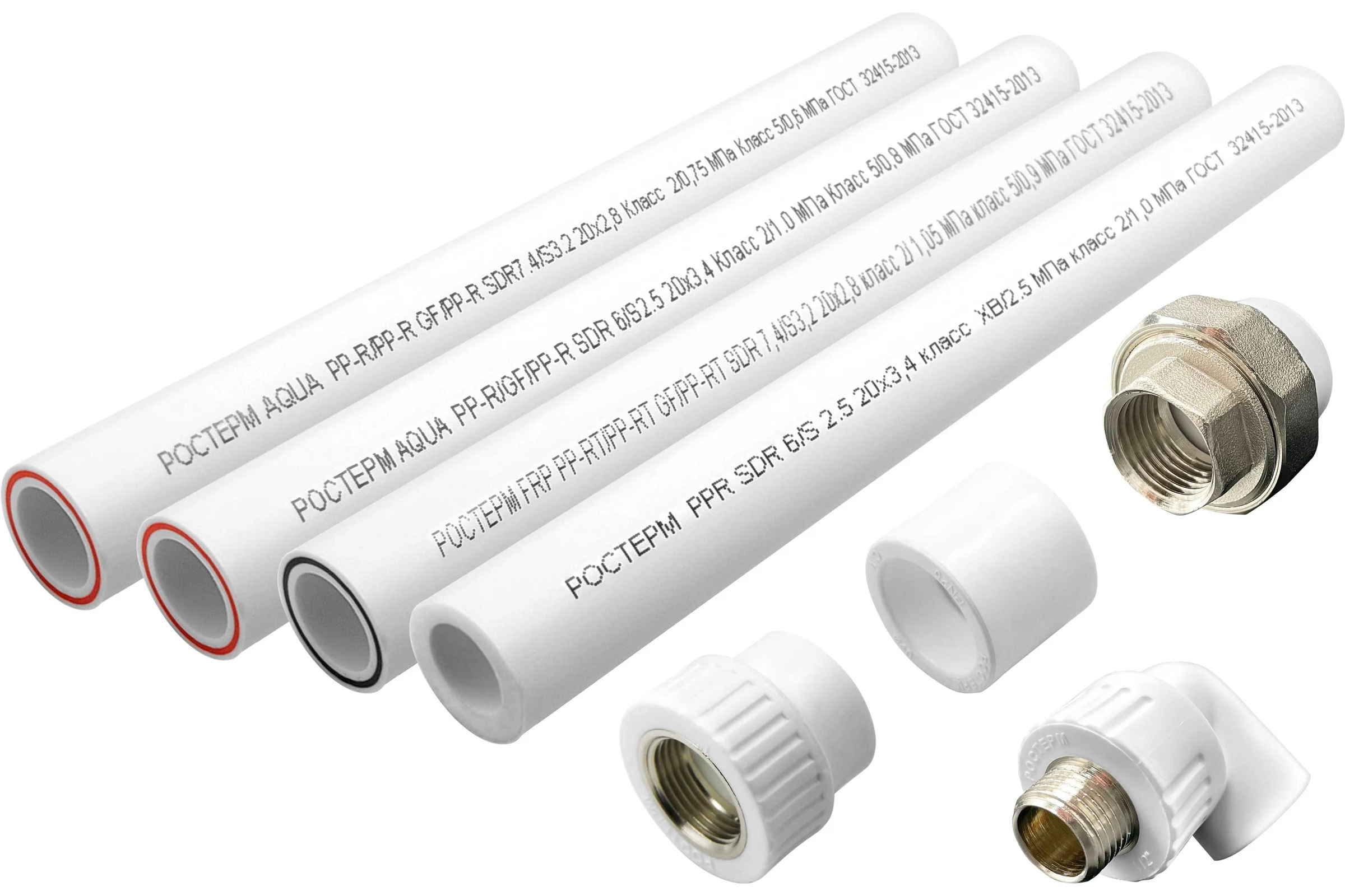 Труба для горячей и холодной воды РОСТерм PPRC PN20 40 ммх6,7мм 2 м., белый PPRS6-40