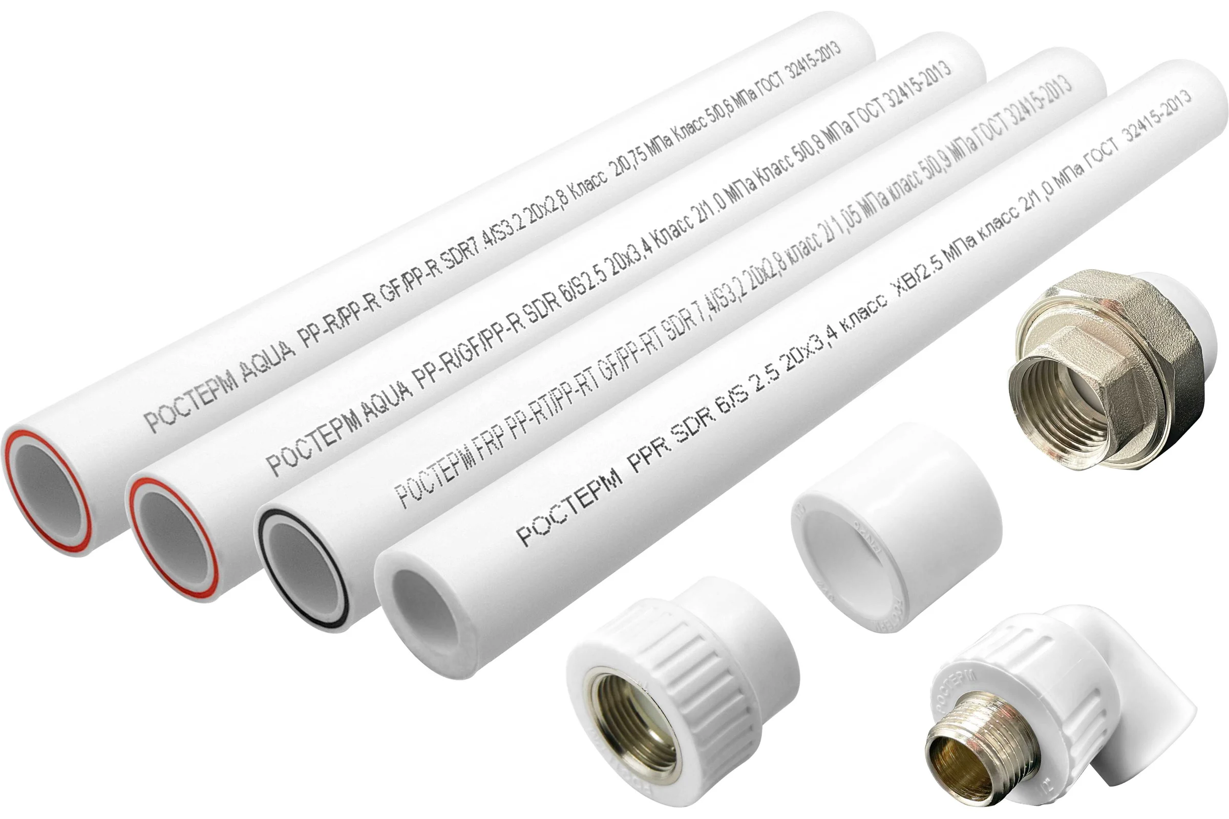 Армированная алюминием труба РОСТерм Aqua SDR6 25ммх4,2мм 2 м., белая AQAl6-25