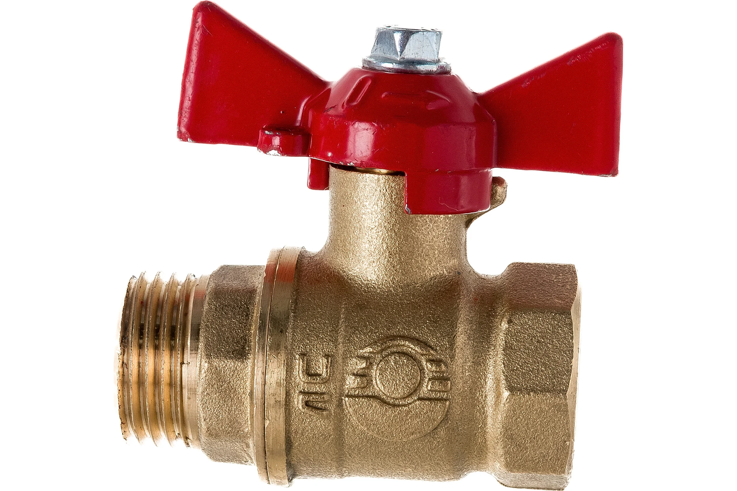 Латунный шаровой кран для воды VALFEX OPTIMA 1/2" ВР/НР ручка-бабочка 11Б27фт1М VF.218.L0B1.012.Bir