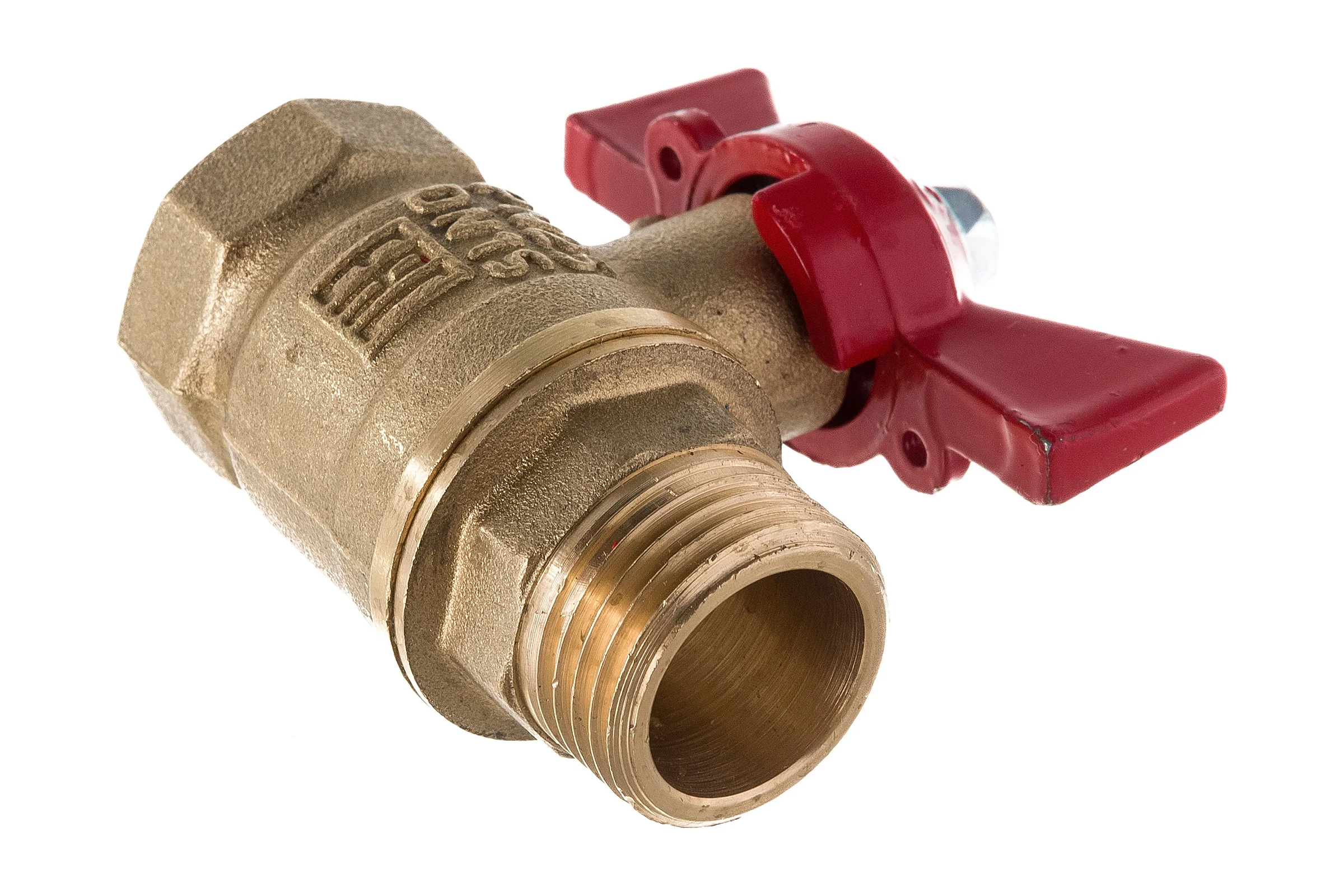 Латунный шаровой кран для воды VALFEX OPTIMA 1/2" ВР/НР ручка-бабочка 11Б27фт1М VF.218.L0B1.012.Bir