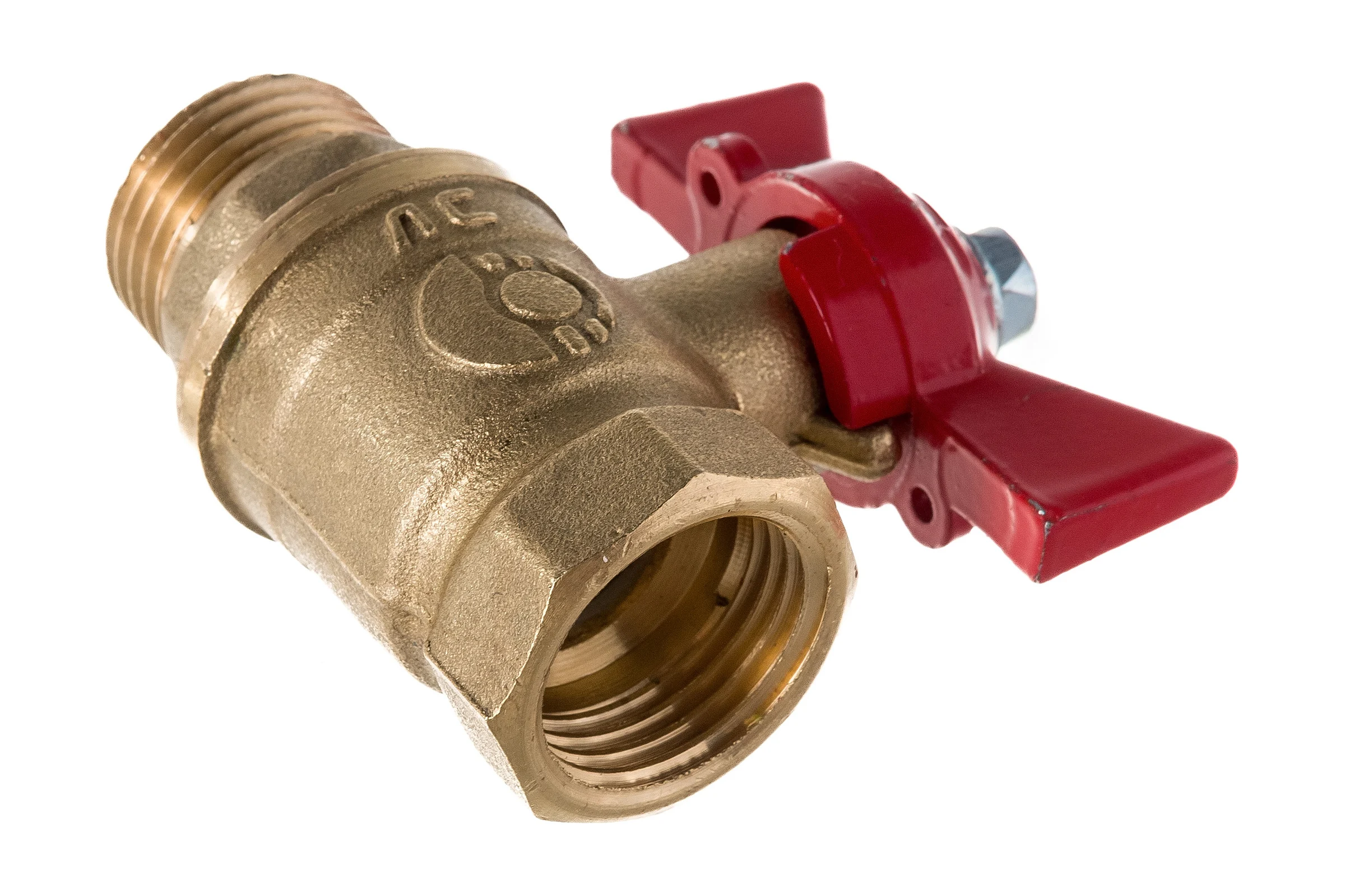 Латунный шаровой кран для воды VALFEX OPTIMA 1/2" ВР/НР ручка-бабочка 11Б27фт1М VF.218.L0B1.012.Bir