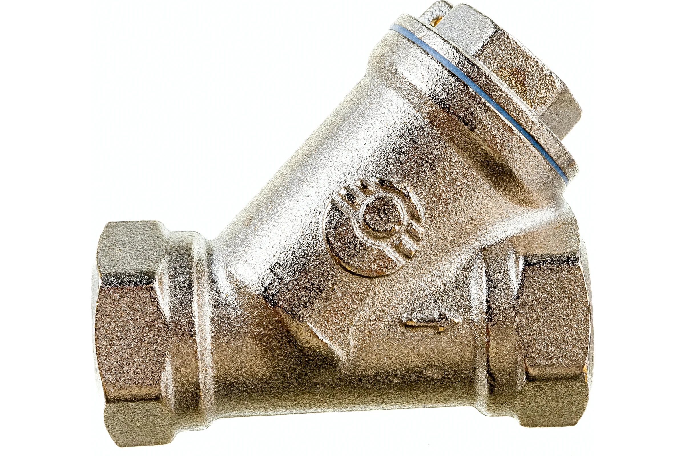 Сетчатый фильтр для воды VALFEX 1/2" ВР/ВР никелированная латунь, под пломбу 46Б5фт1 VF.192.LN0.012.Bir