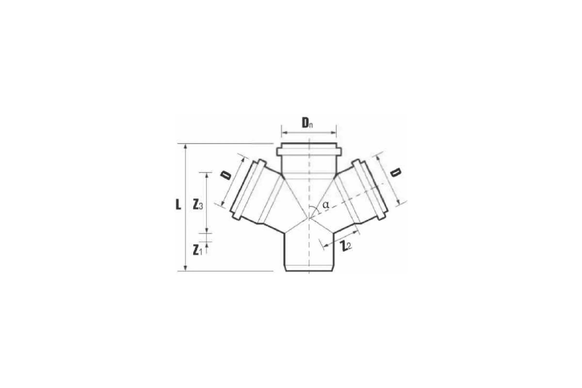 Одноплоскостная крестовина ХЕМКОР ПП внутренняя канализация, 110x50x50x87 2381040