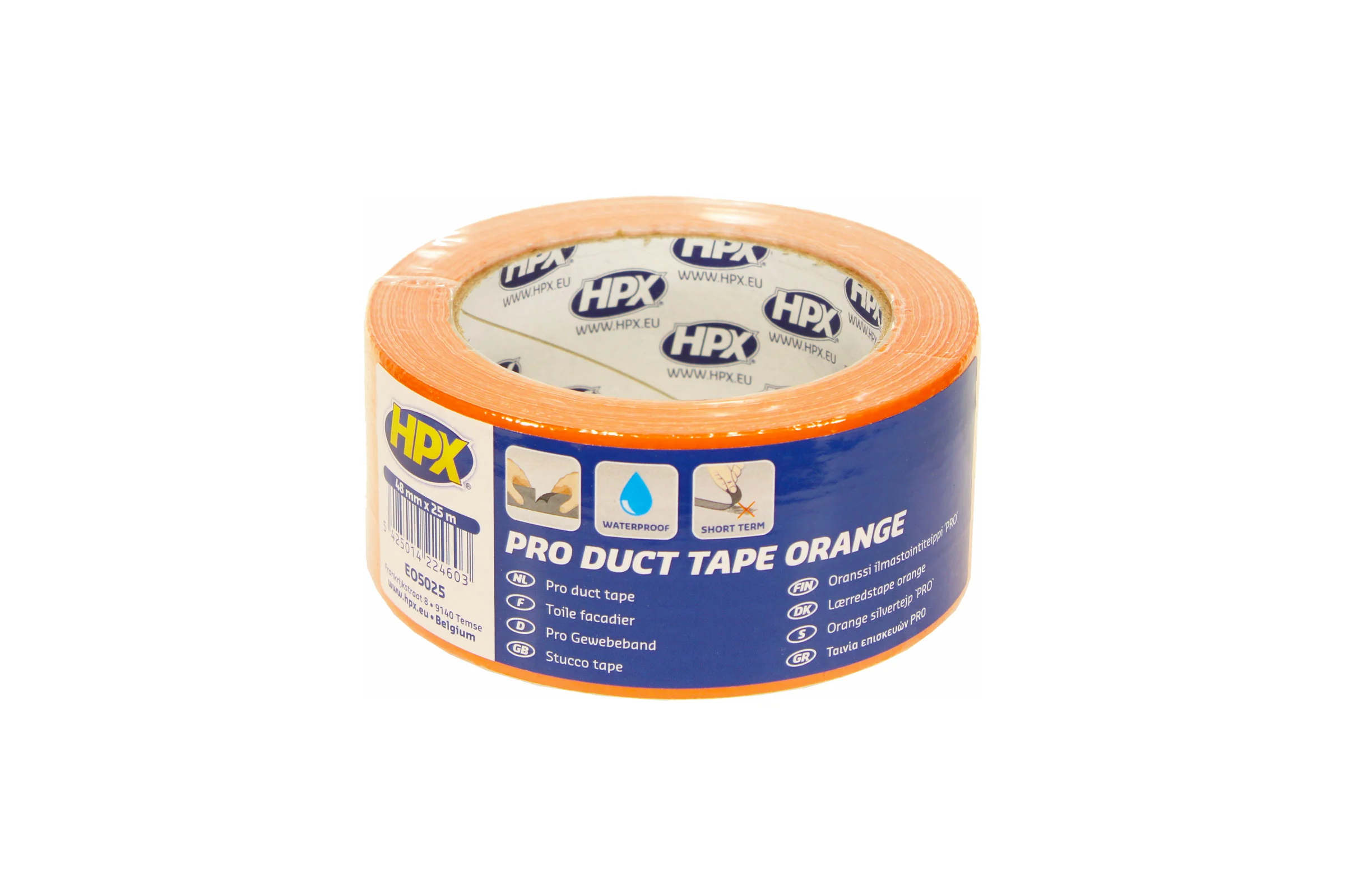 Лента HPX EO5025 Duct Tape Pro 48 мм x 25 м, оранжевая 5425014224603