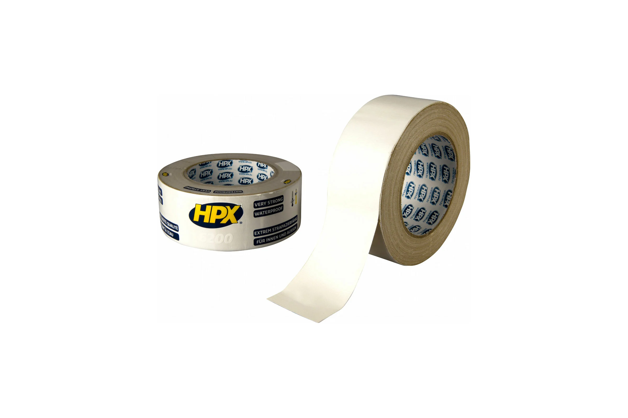 Армированная односторонняя лента HPX CW5025 200 48 мм х 25 м, белая 5425014220018