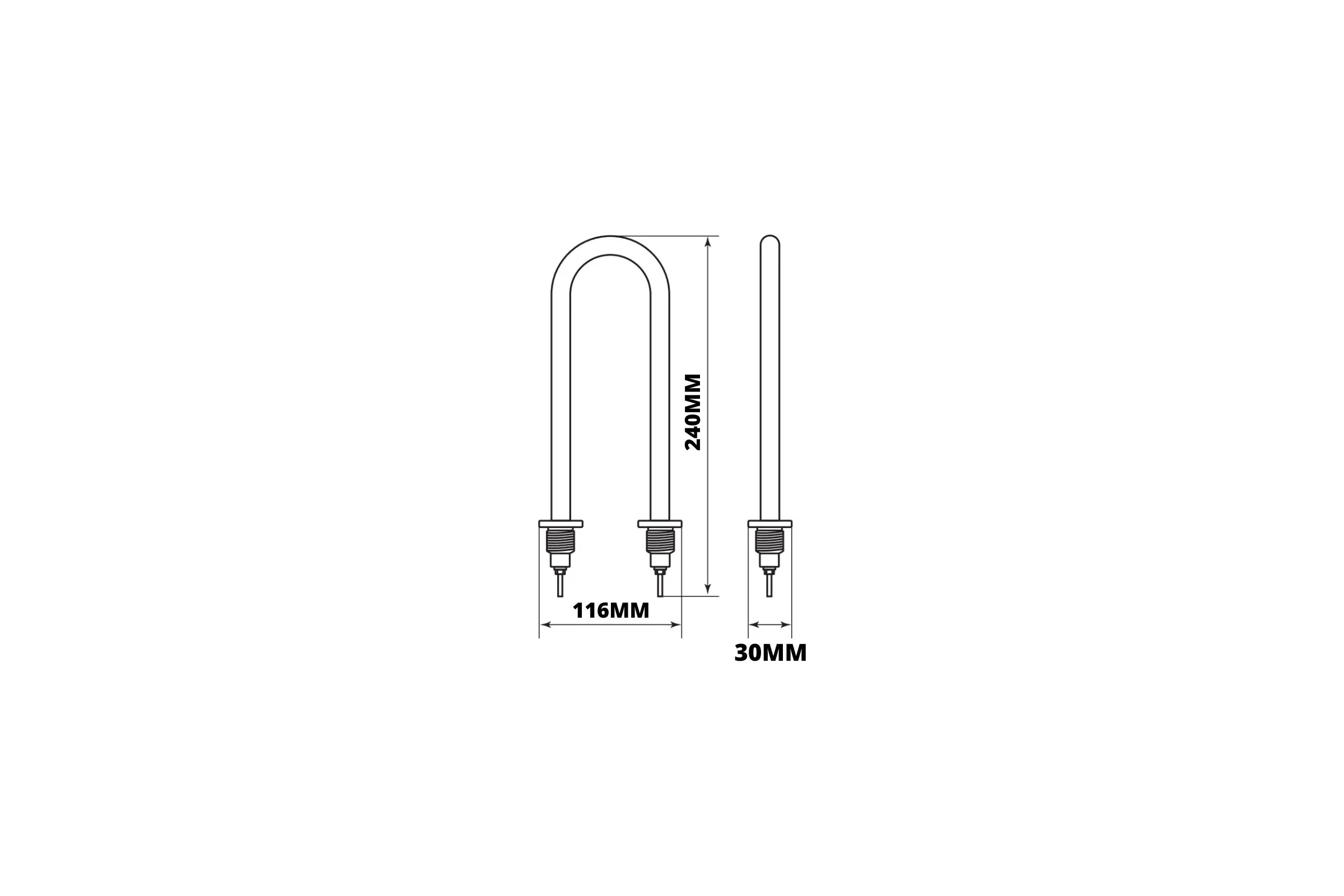 ТЭН-45 TDM ELECTRIC 12, 1,6кВт, вода J, 220В, штуцер G1/2, R30, Ф2, нержавеющая сталь SQ2512-0013