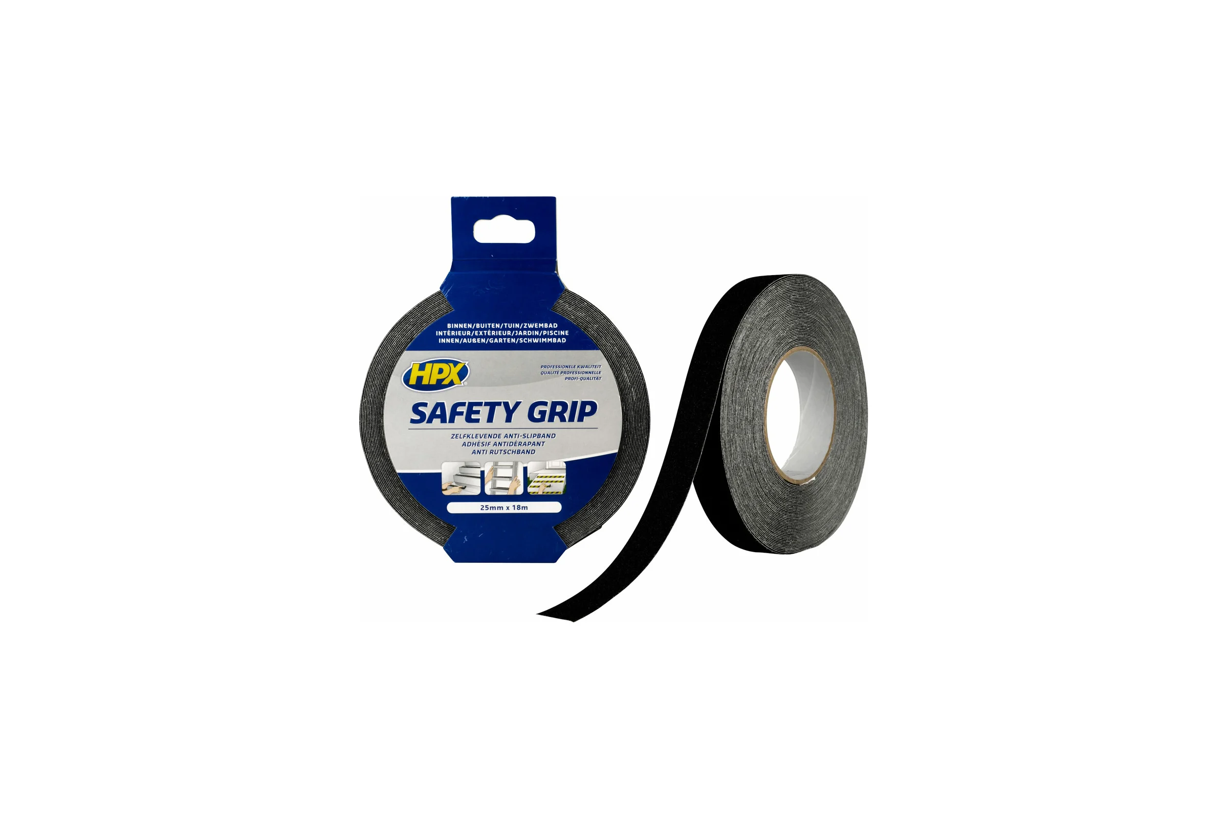Лента безопасности HPX SB2518 SAFETY GRIP, 25 мм х 18 м, черная 5425014224177