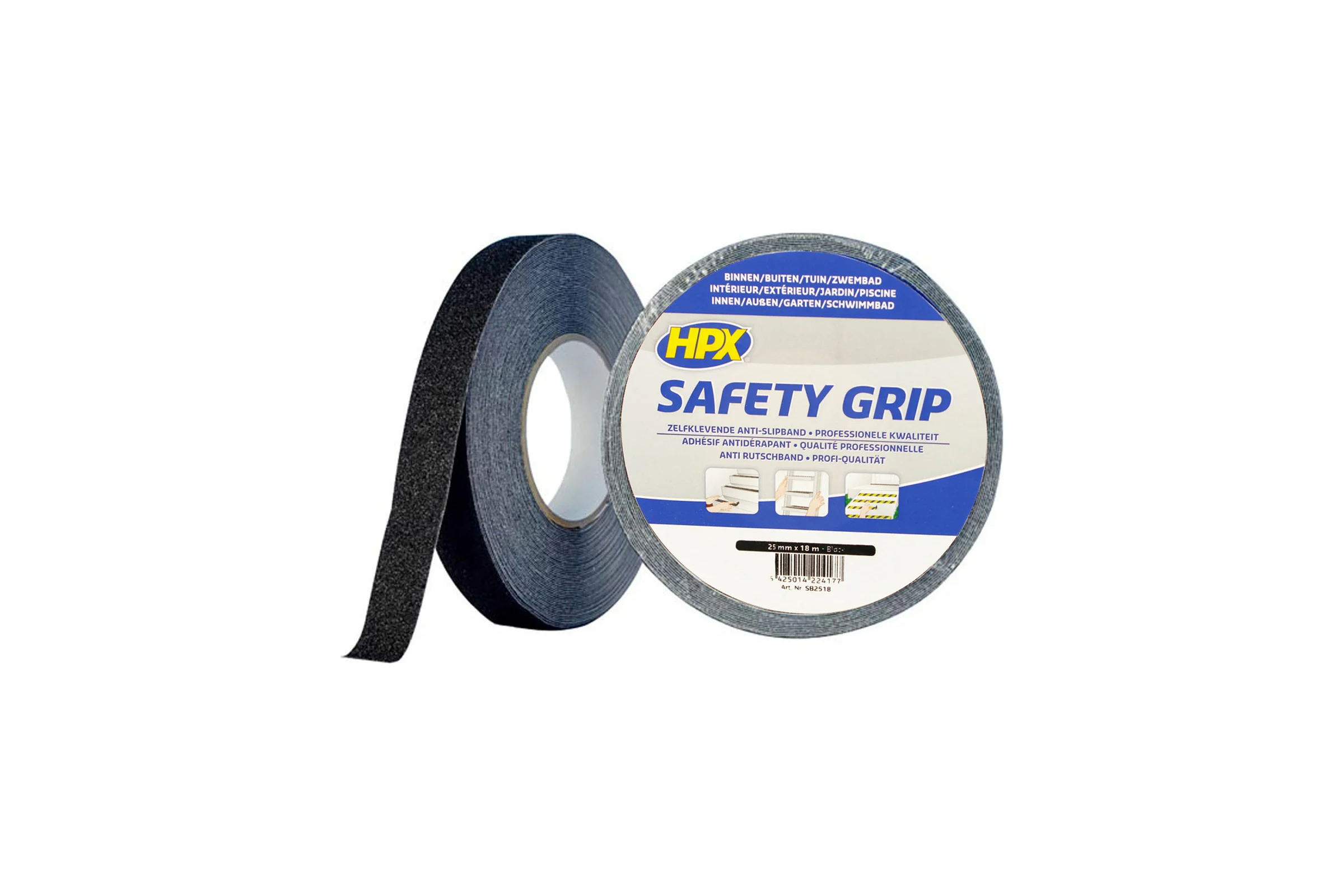 Лента безопасности HPX SB2518 SAFETY GRIP, 25 мм х 18 м, черная 5425014224177