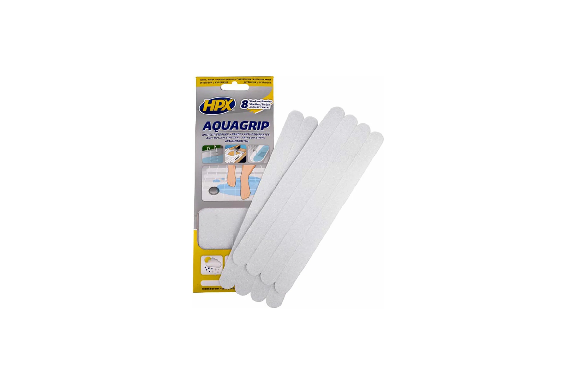 Лента безопасности HPX AG2024 AQUA GRIP 20 мм х 240 мм, прозрачная, 8 шт. 5425014225006