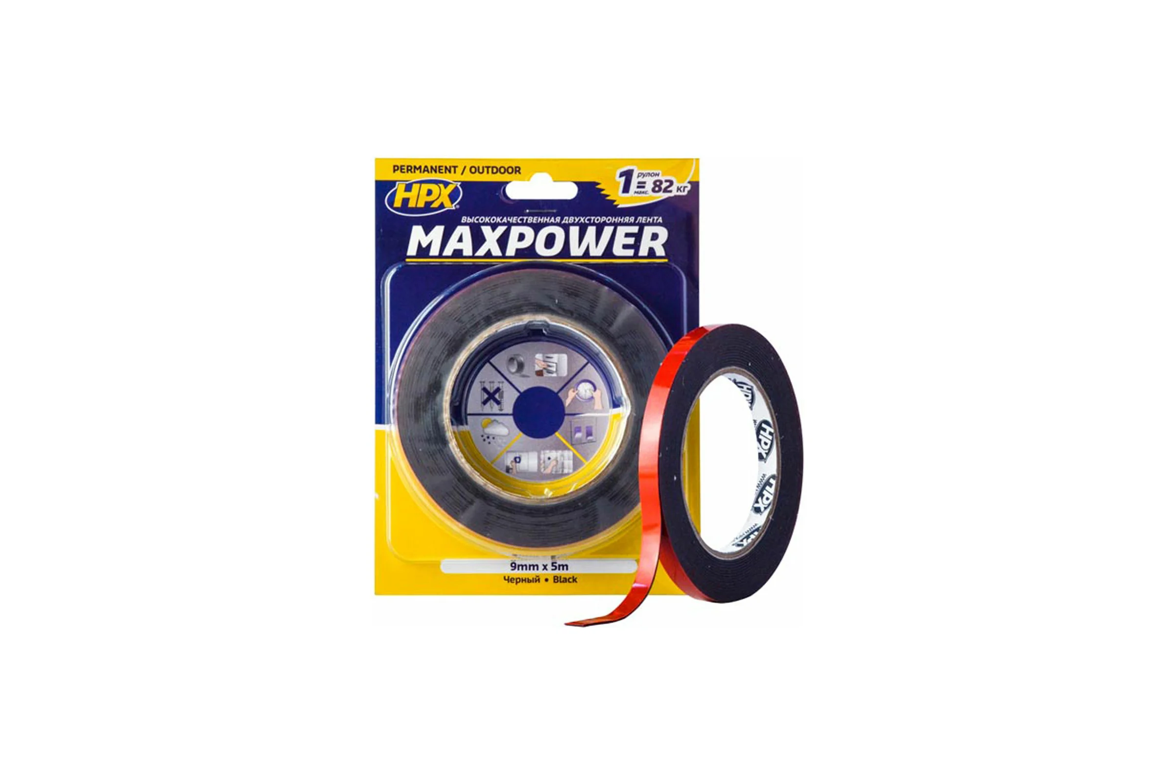 Акриловая двухсторонняя лента HPX OT0905 MAXPOWER 9 мм x 5 м 5425014228267