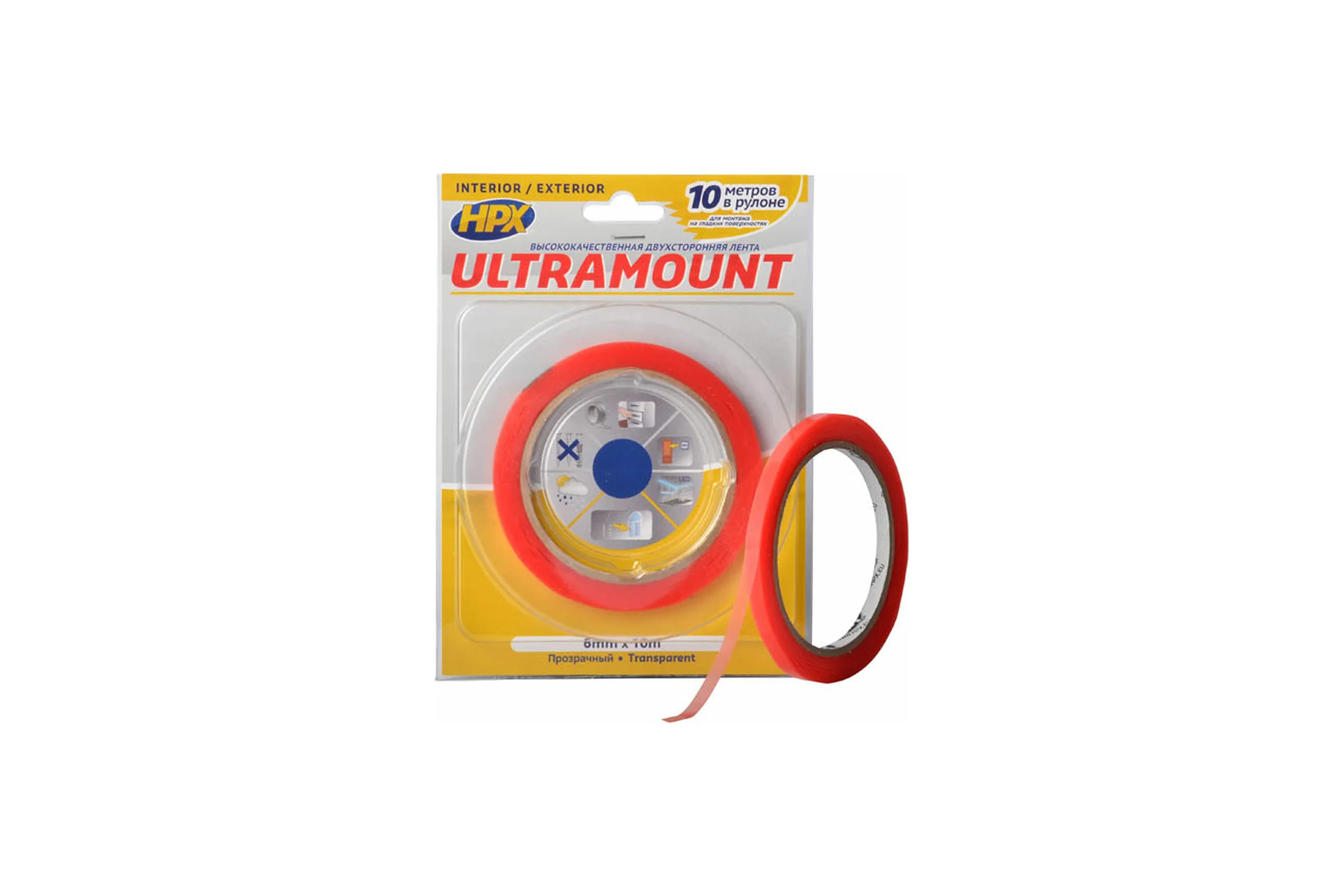 Двухсторонняя лента HPX UM0610 ULTRA MOUNT 6 мм х 10 м прозрачная 5425014228335