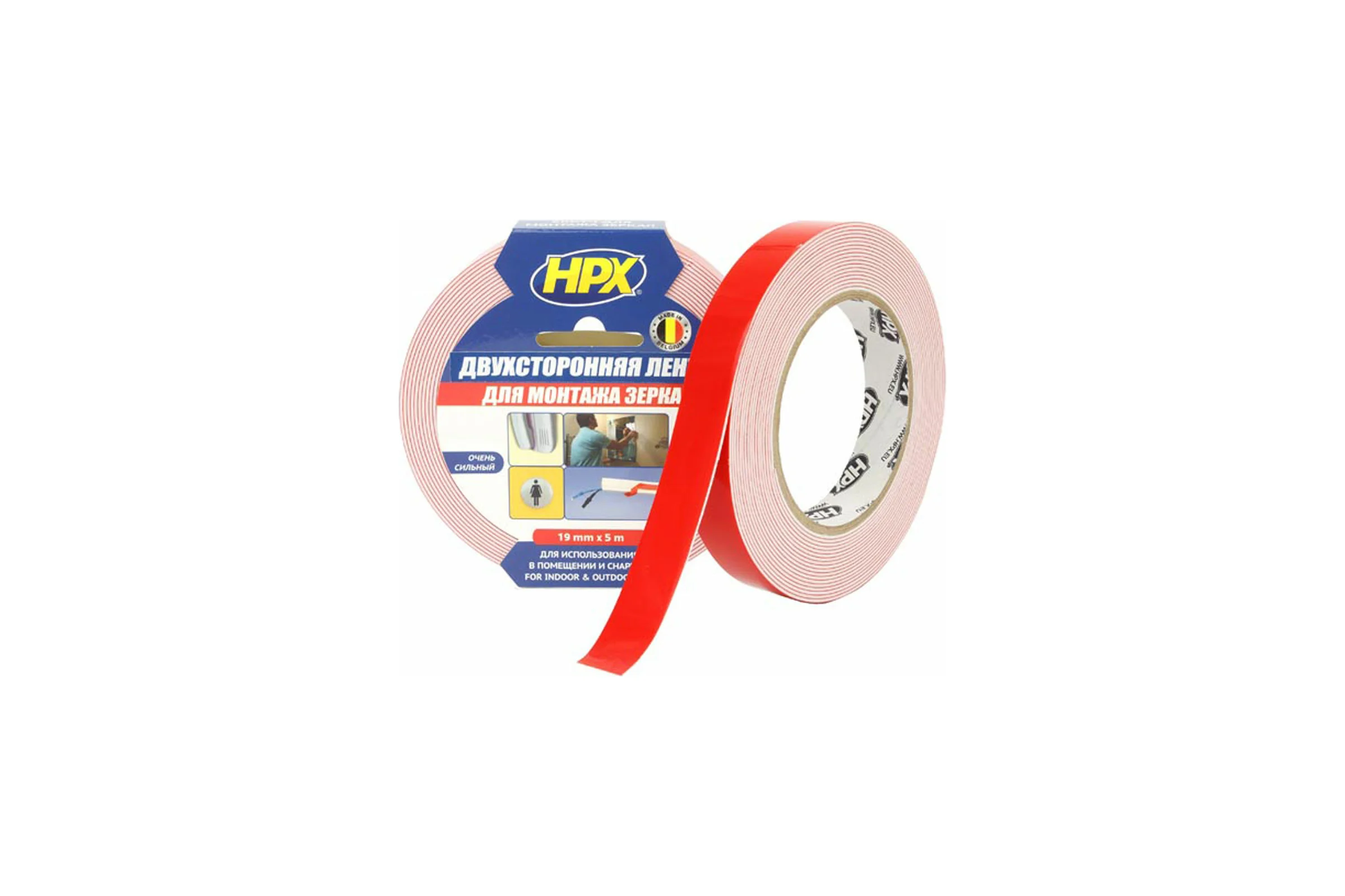 Двухсторонняя вспененная лента HPX DS1905 19 мм х 5 м, картон 5425014220124