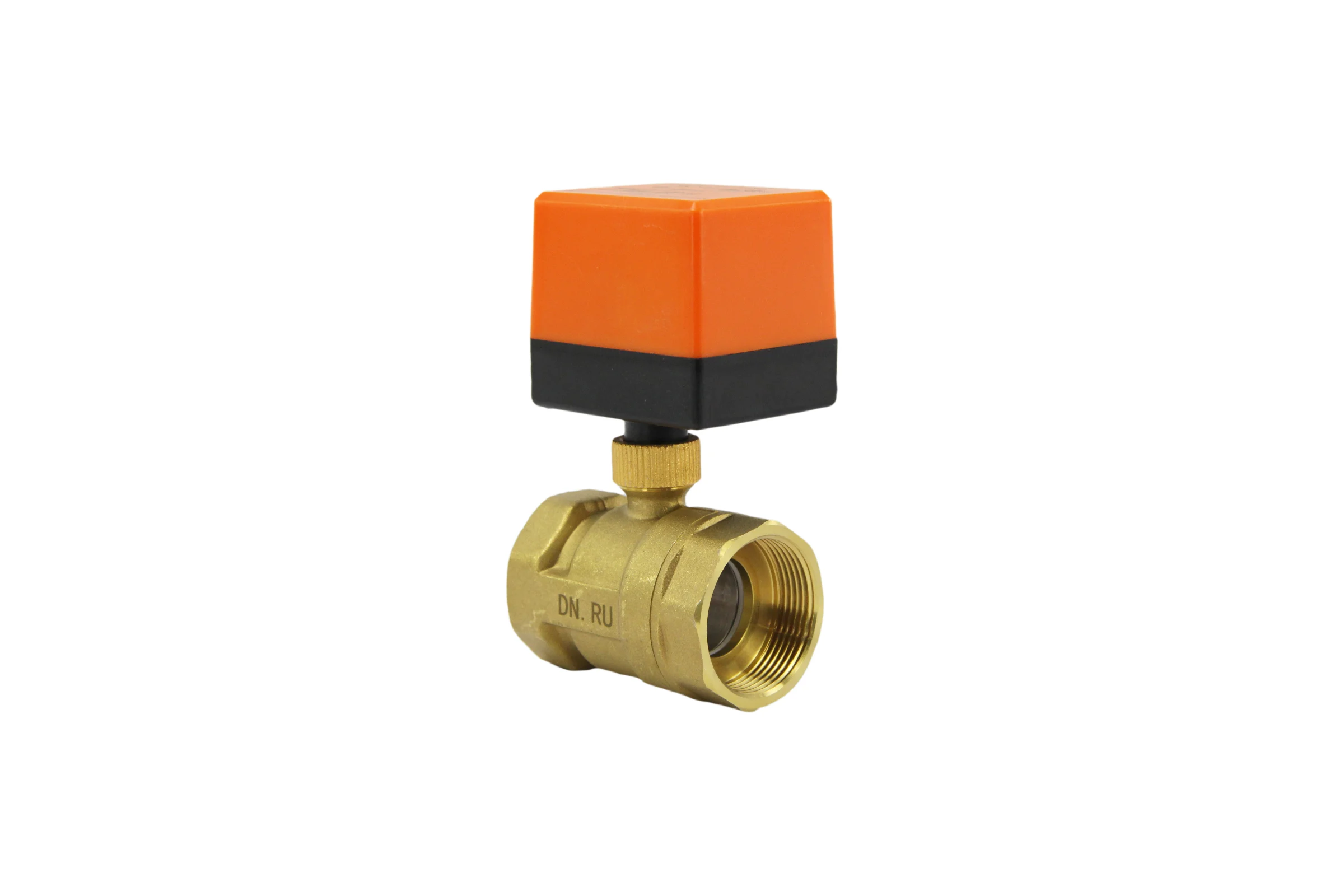 Кран DN.ru латунный RP.BRASS.120.MM.040 Ду40 Ру16 муфтовый электропривод 24В DC D160-00125