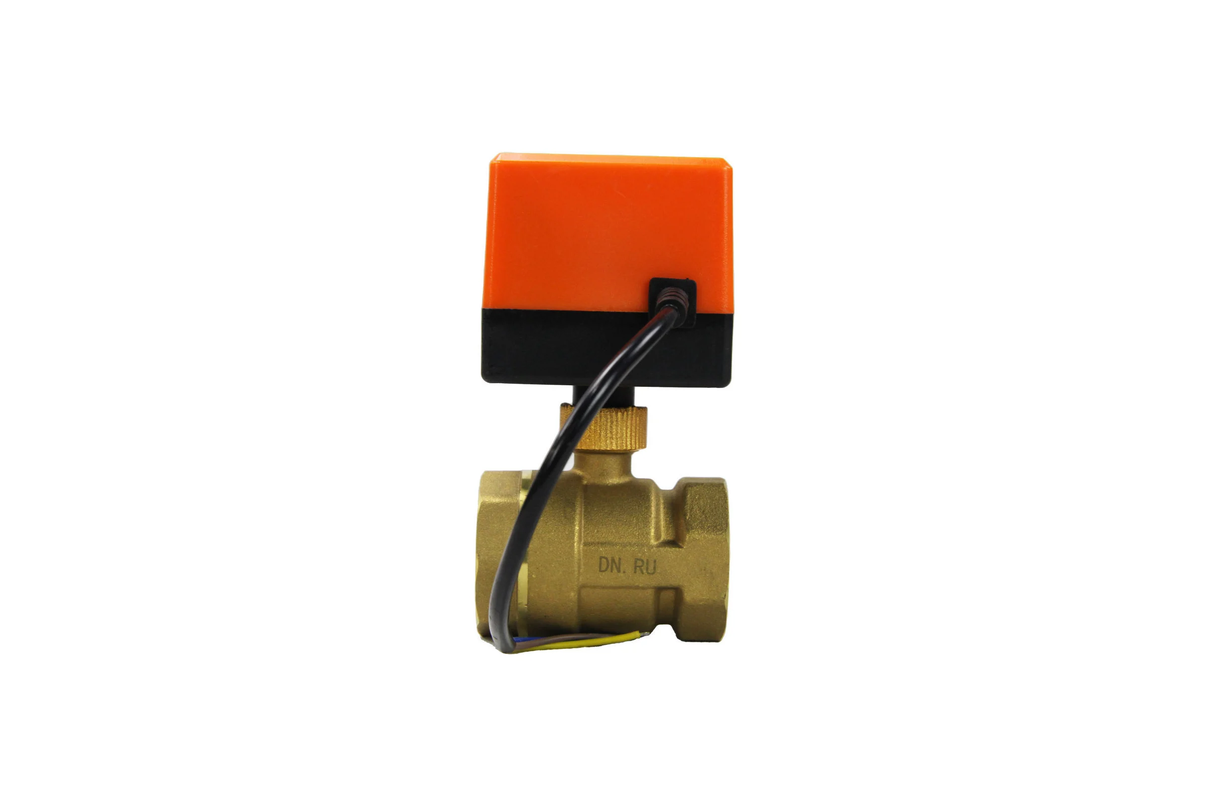 Кран DN.ru латунный RP.BRASS.120.MM.040 Ду40 Ру16, муфтовый электропривод 220В D160-00124