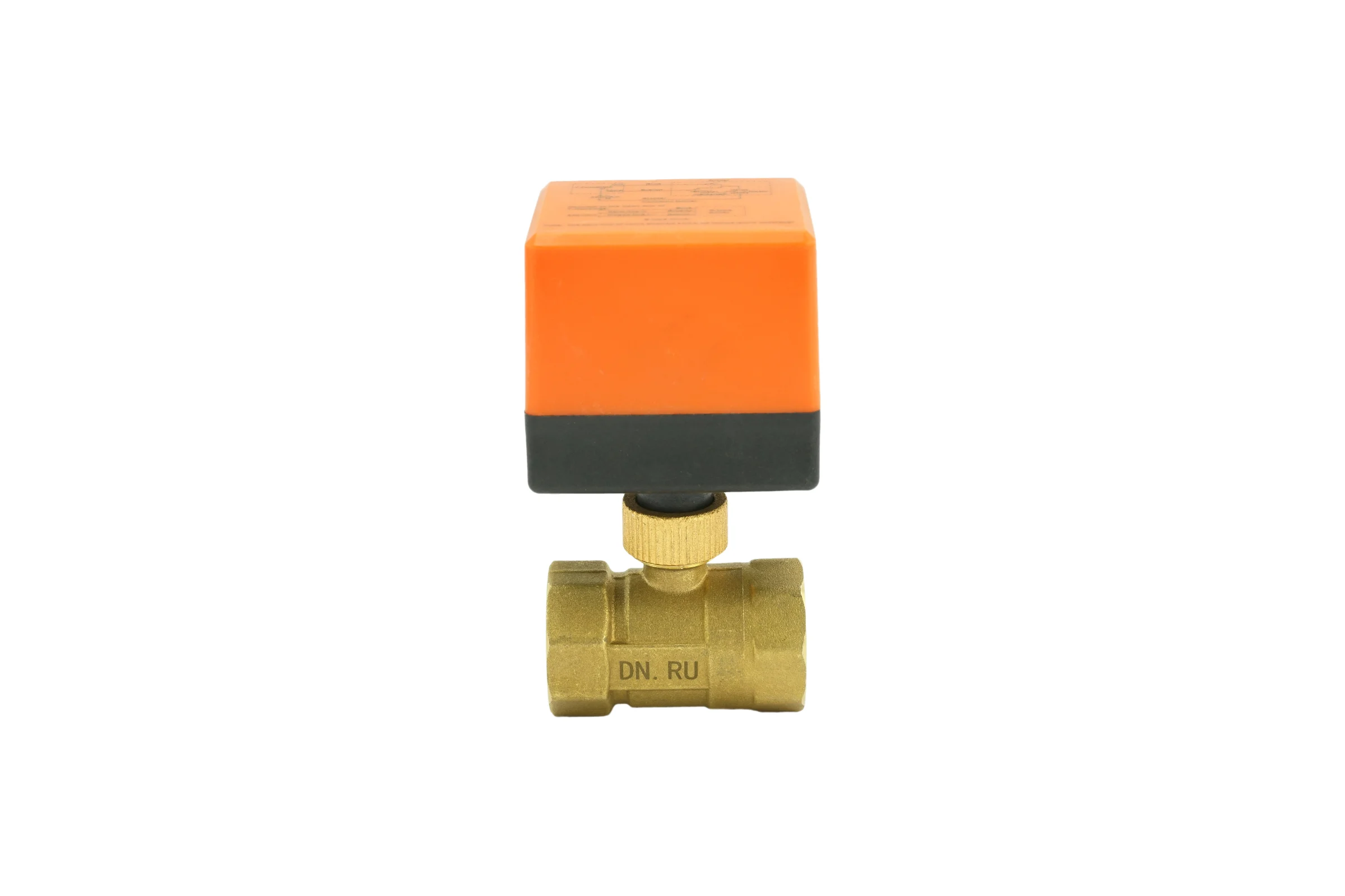 Кран DN.ru латунный RP.BRASS.120.MM.025 Ду25 Ру16 муфтовый электропривод 220В D160-00120