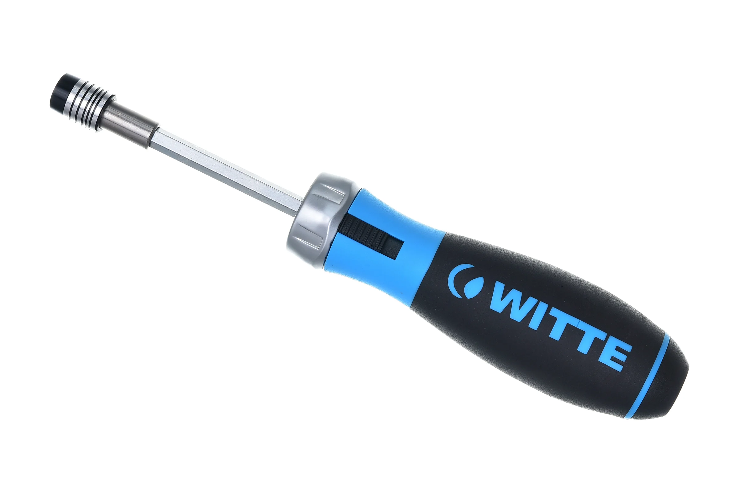 Реверсивная отвертка WITTE PRO BITDRIVE Ratchet с трещоткой и набором бит в рукоятке 468021000