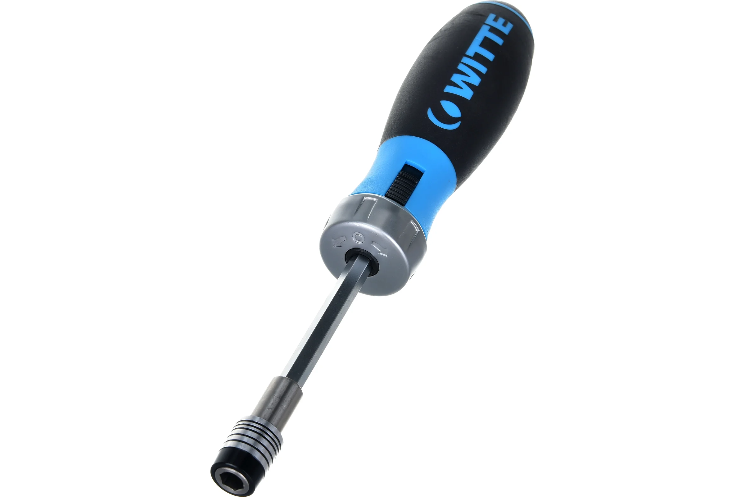 Реверсивная отвертка WITTE PRO BITDRIVE Ratchet с трещоткой и набором бит в рукоятке 468021000