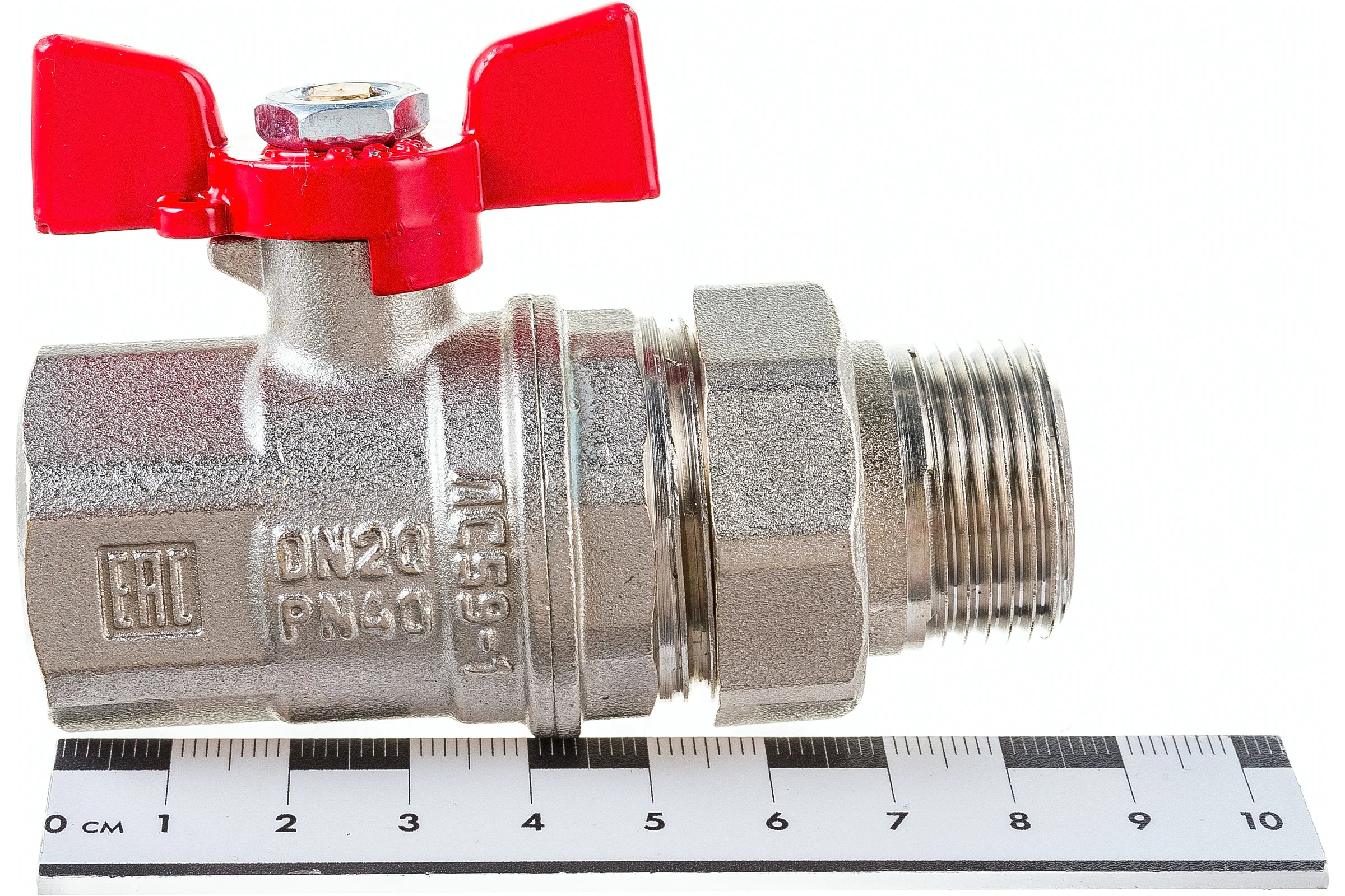 Шаровой кран VALFEX PREMIUM для воды, с американкой, 3/4" ВР/НР, бабочка VF.227.NB1.034.PREMIUM