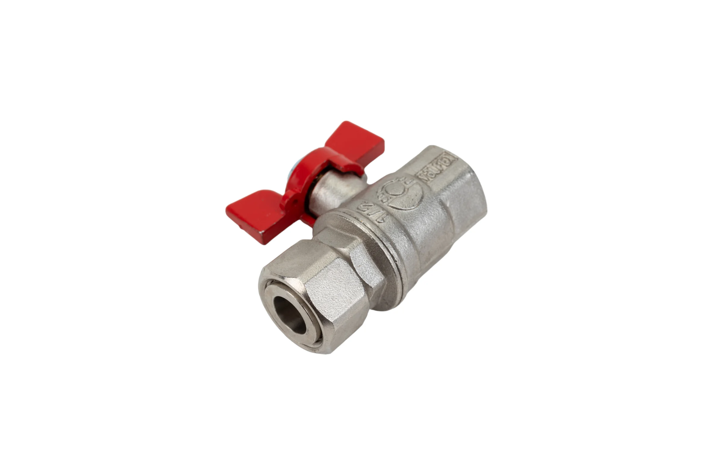 Шаровой кран VALFEX PREMIUM для воды, с накидной гайкой, 1/2" ВР/ВР, бабочка VF.241.NB1.012.PREMIUM