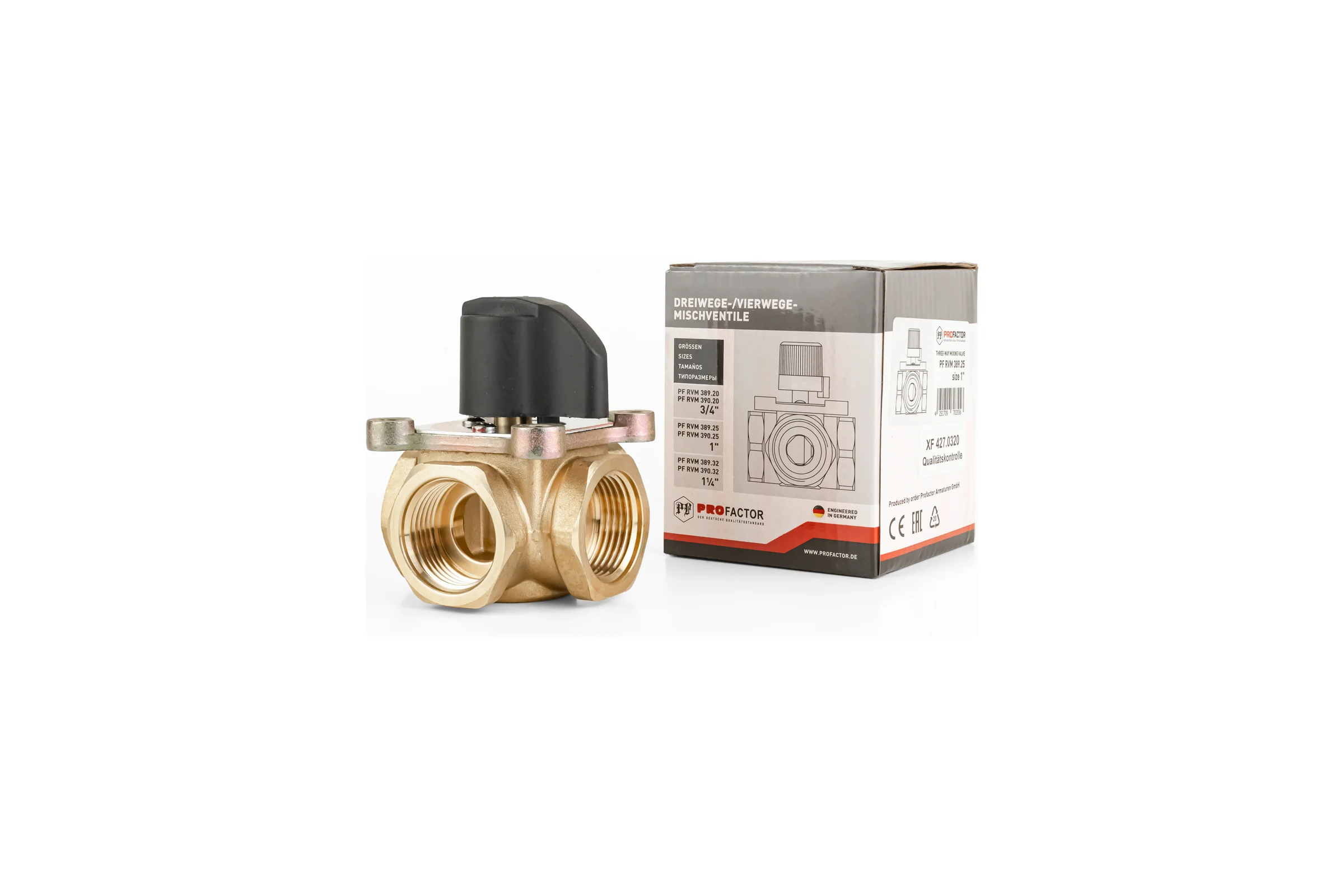 Четырёхходовой поворотный смесительный клапан 3/4" PROFACTOR PF RVM 390.20