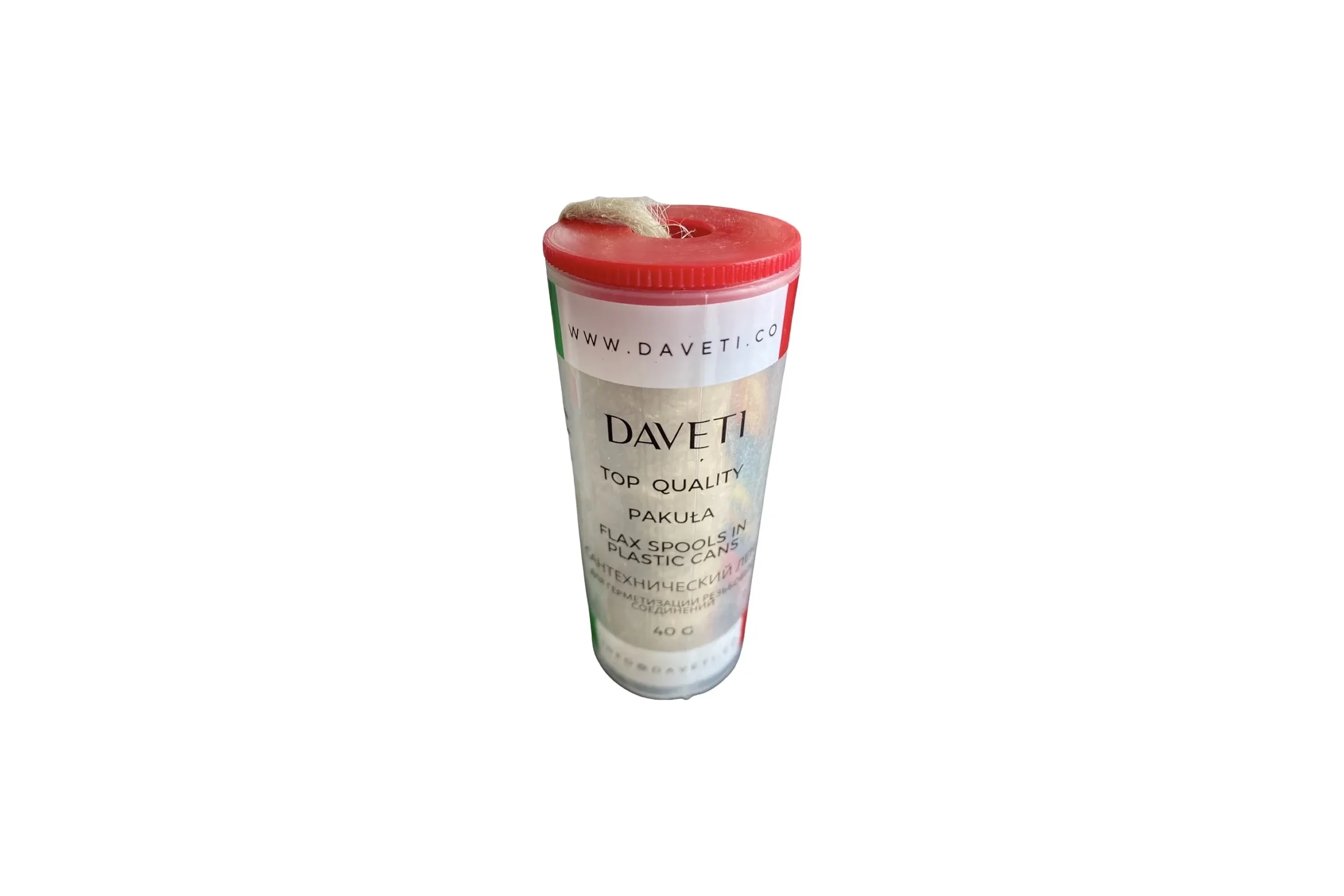 Сантехнический лён DAVETI в банке, 40 грамм, шпуля LEND40