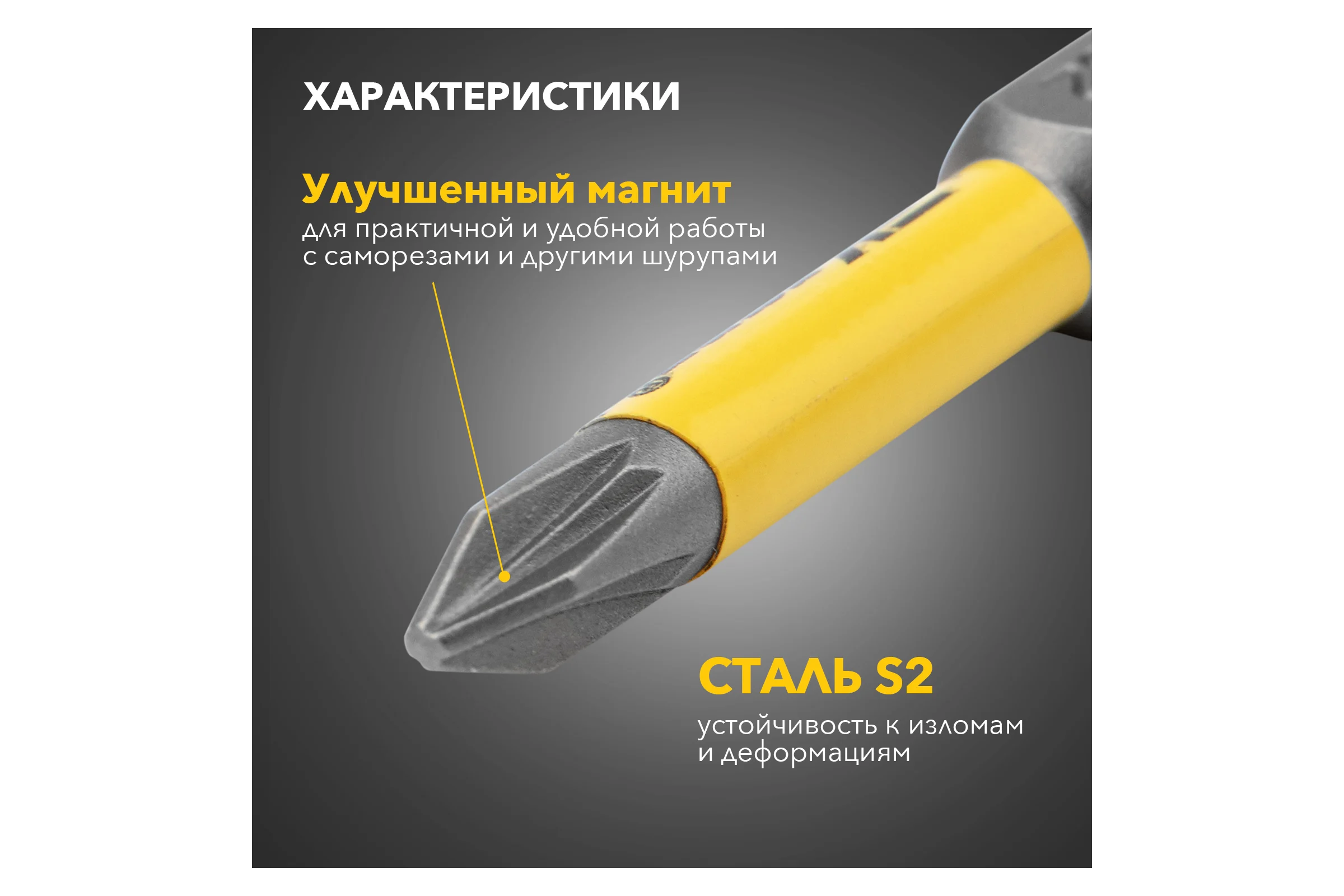 Бита (2 шт; PZ1x50 мм; сталь S2) для шуруповерта KRANZ KR-92-0418-1