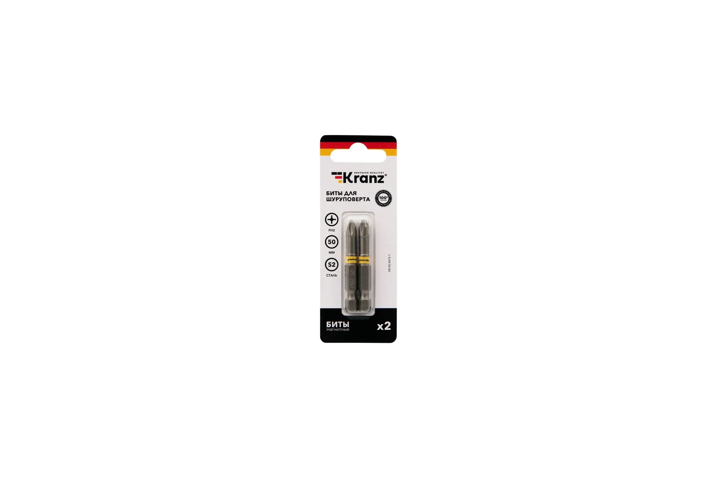 Бита (2 шт; PH2x50 мм; сталь S2) для шуруповерта KRANZ KR-92-0415-1
