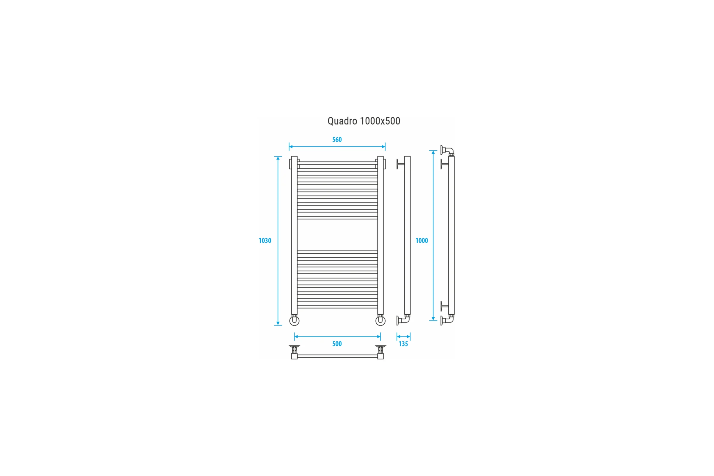 Полотенцесушитель ENERGY Quadro 1000x500 УТ-УТ-00969