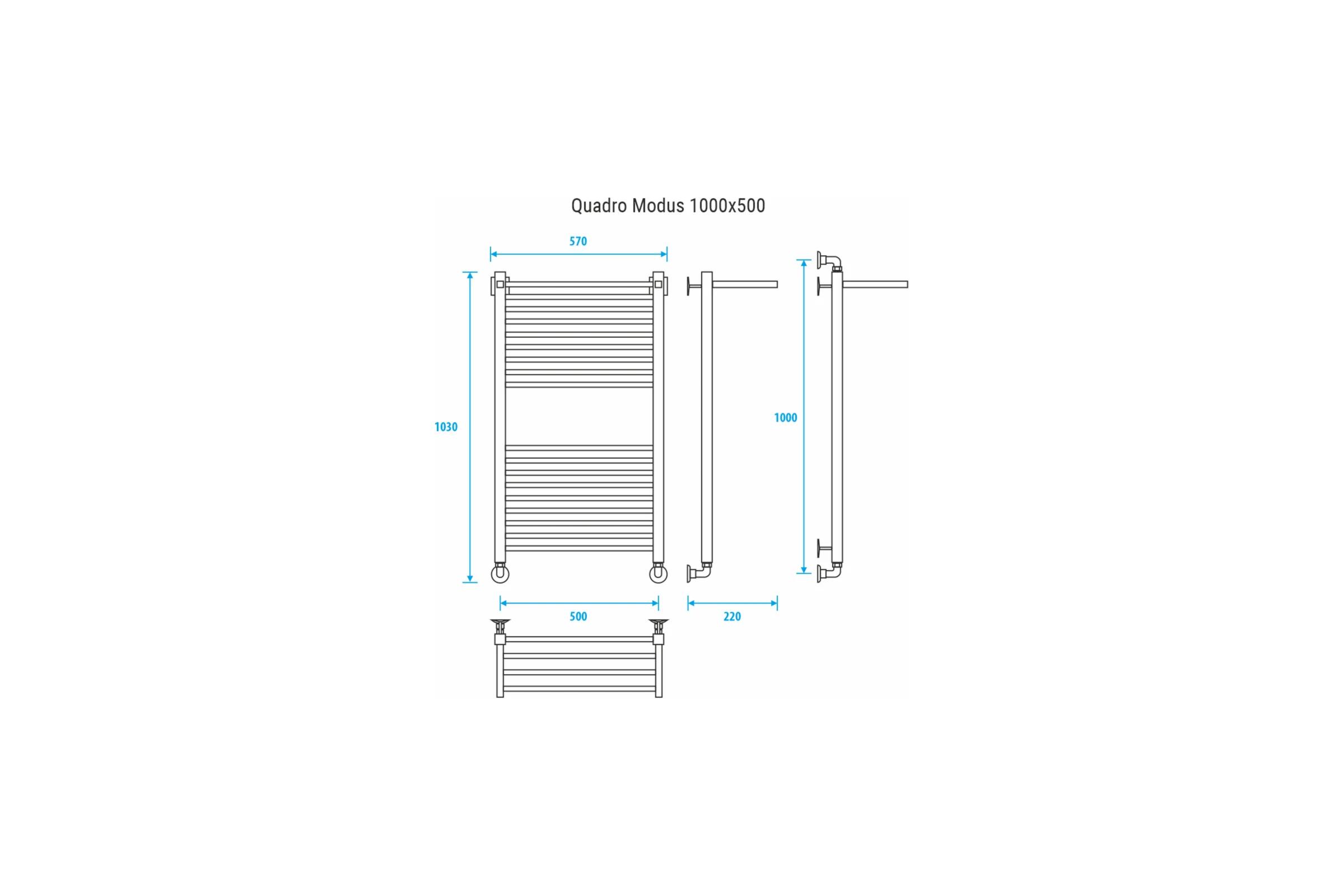 Полотенцесушитель ENERGY Quadro Modus 1000x500 УТ-УТ-00970