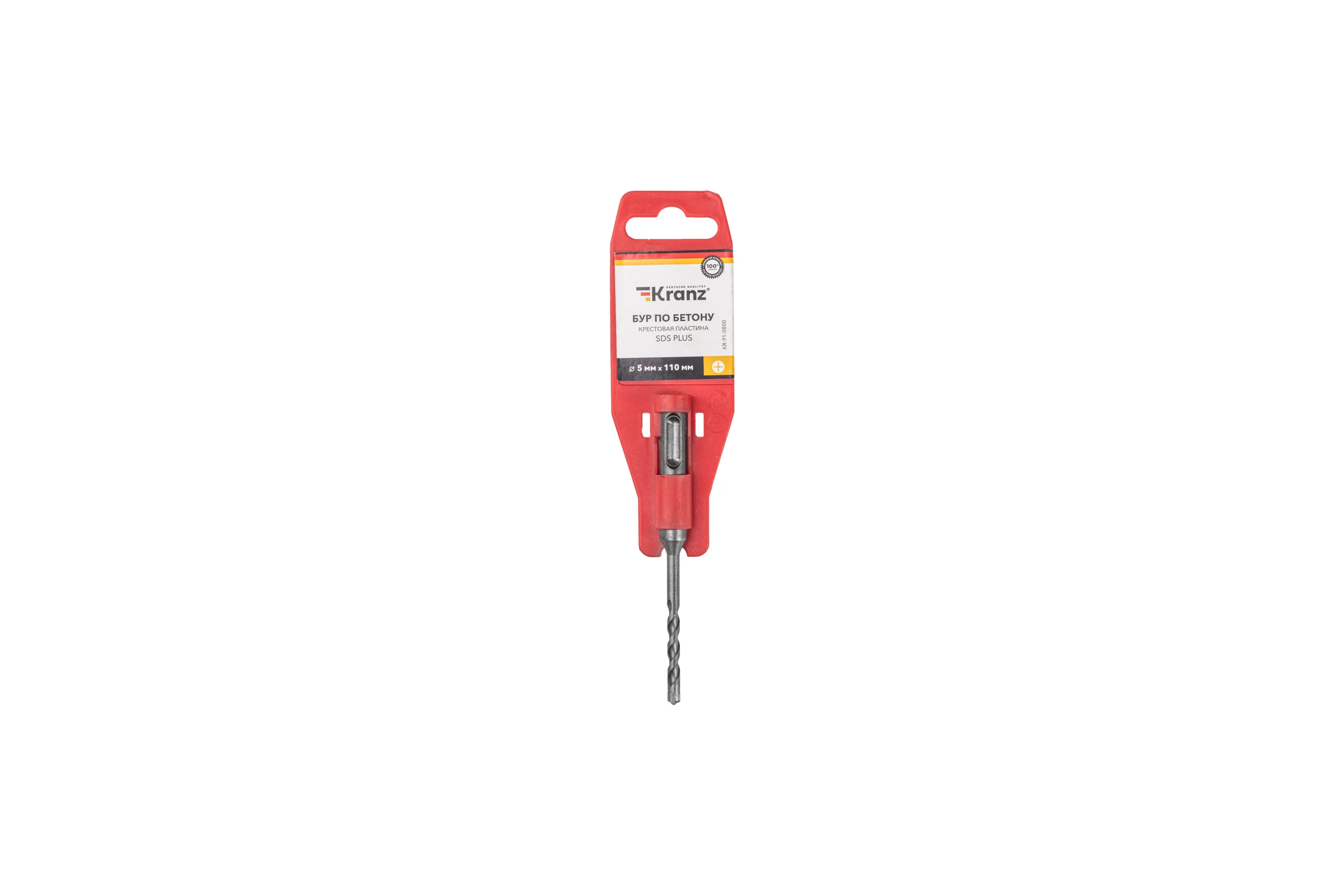 Бур по бетону KRANZ 5x110x50 мм 4 грани хвостовик SDS-plus KR-91-0800