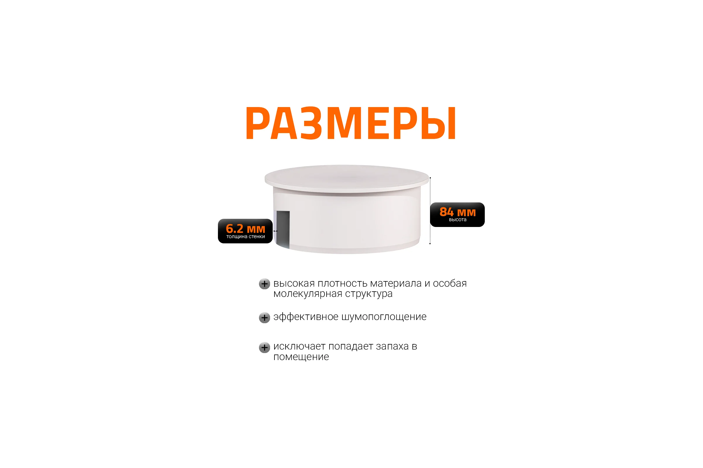 Заглушка бесшумной канализации Ostendorf Skolan Safe 200 мм, SKM 338620