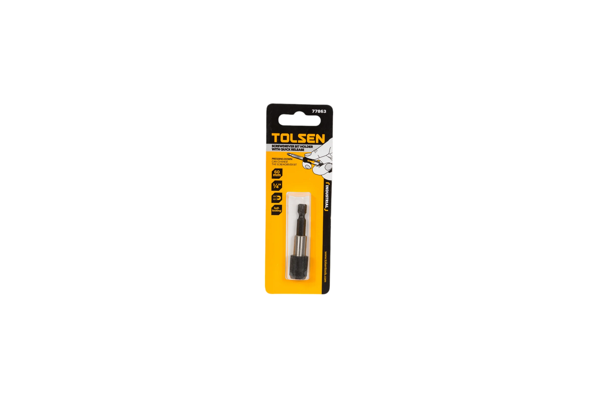 Держатель бит с фиксатором 1/4", 60 мм TOLSEN 77863