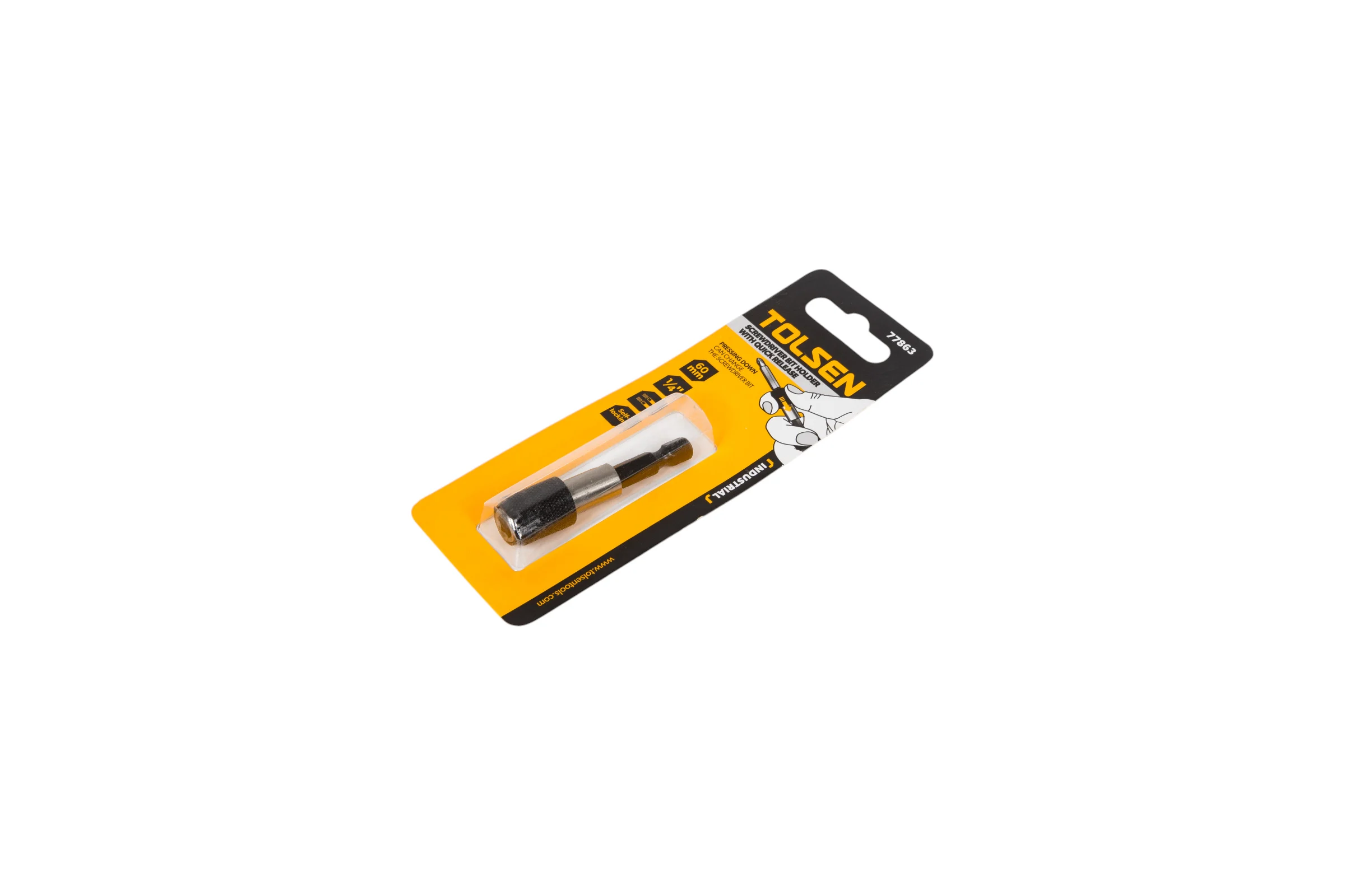 Держатель бит с фиксатором 1/4", 60 мм TOLSEN 77863