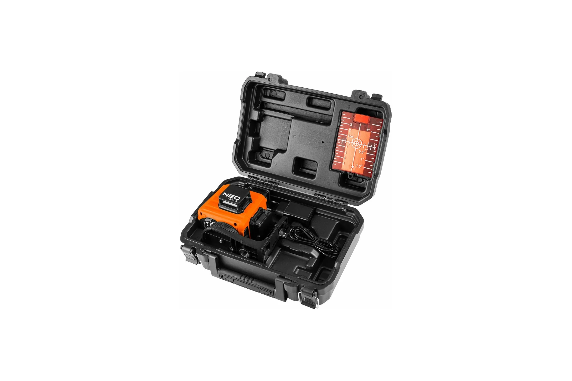 Лазерный уровень 3D NEO Tools, 15 м, красный, самовыравнивание 4, магнитный держатель, кейс 75-104