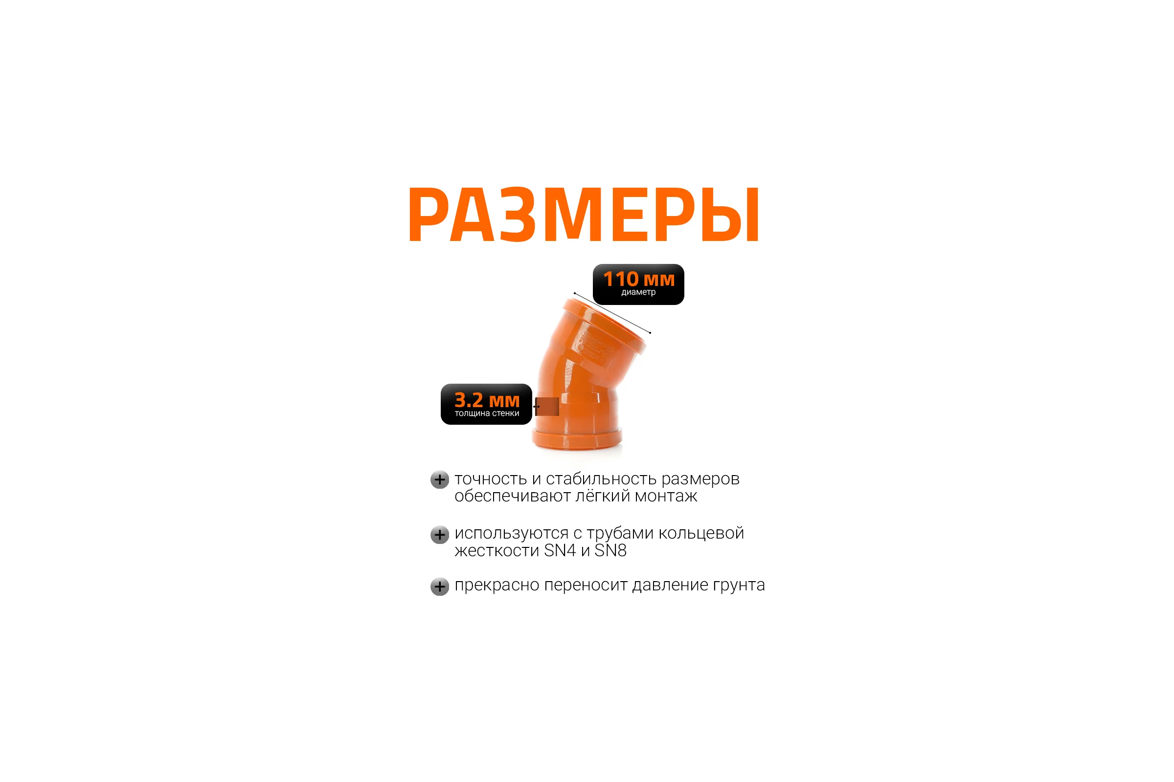 Двухраструбный отвод OstendorfKGBD 2M 110x30 228075