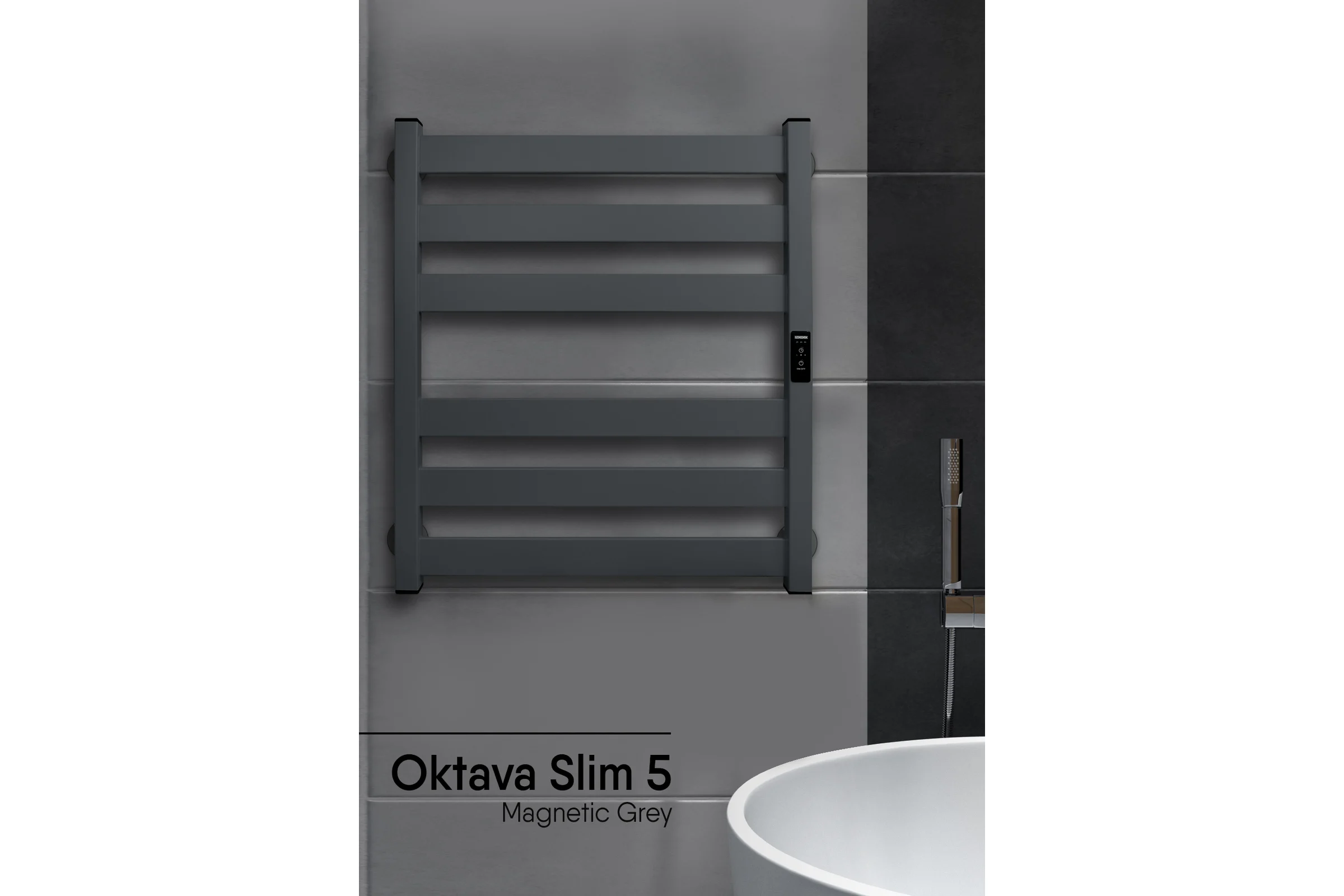Полотенцесушитель INDIGO Oktava Slim 5 electro 60/50 таймер, скрытый монтаж, универсальное подключение R/L LСLOKS5E60-50MGRt