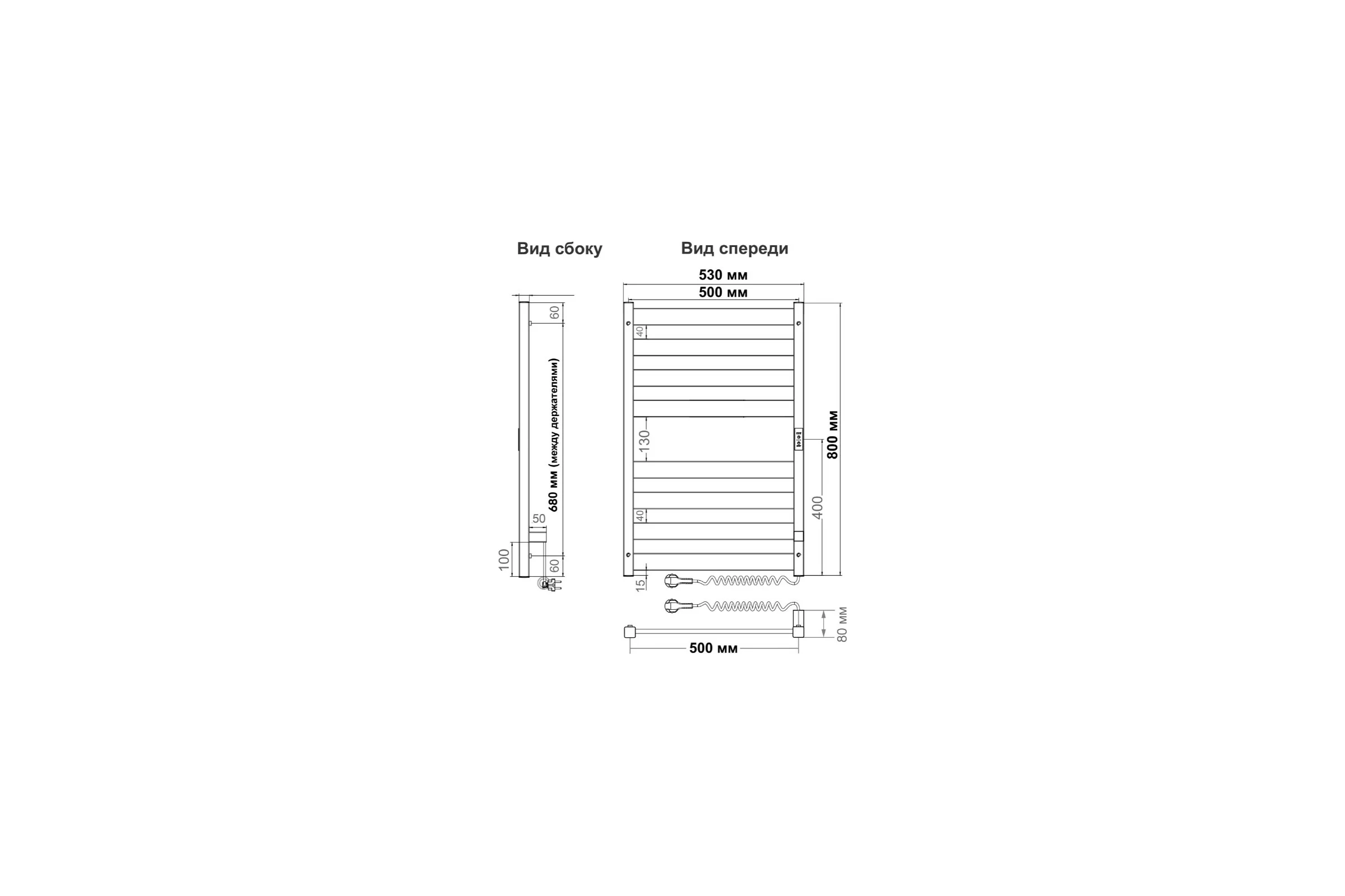 Полотенцесушитель INDIGO Oktava Slim 5 electro 80/50 таймер, скрытый монтаж, универсальное подключение R/L LСLOKS5E80-50BRRt