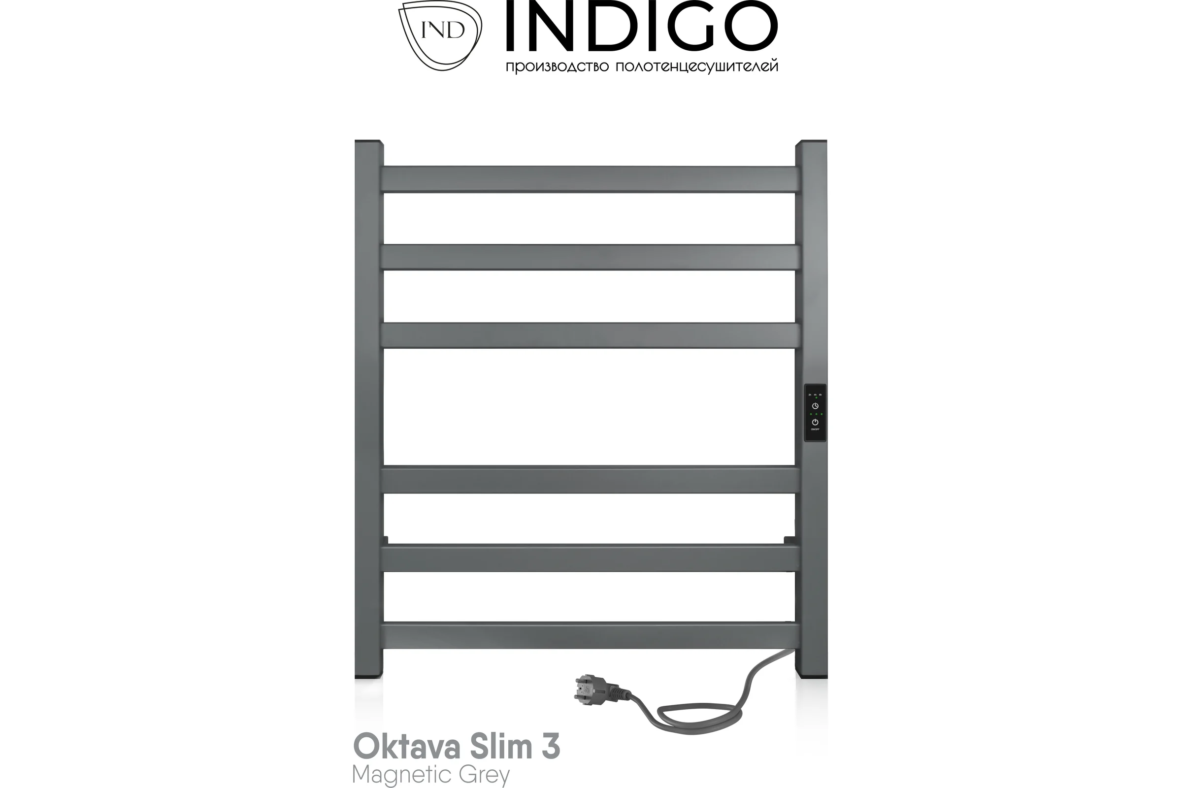 Полотенцесушитель INDIGO Oktava Slim 3 electro 60/50 таймер, скрытый монтаж, универсальное подключение R/L LСLOKS3E60-50MGRt