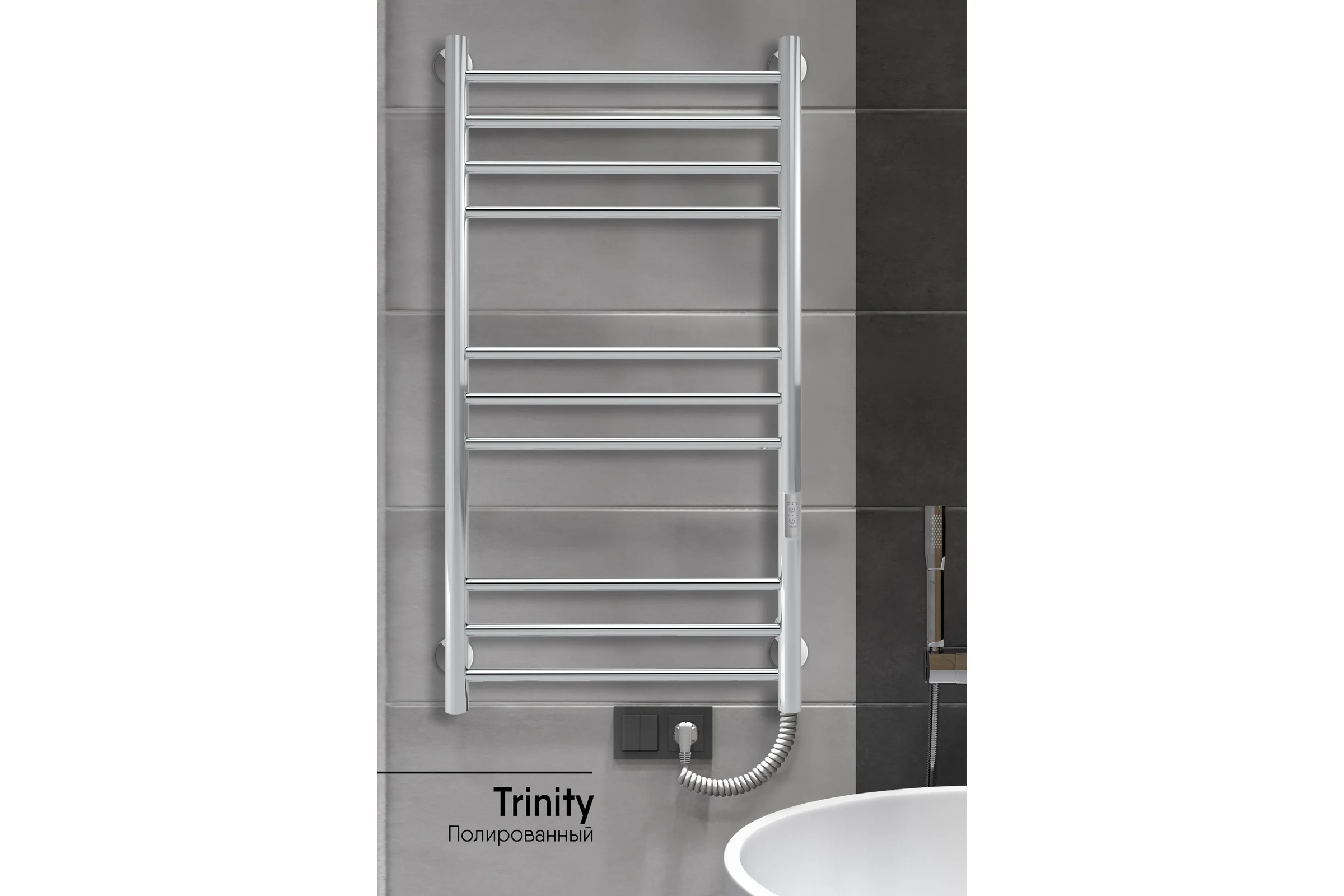 Полотенцесушитель INDIGO Line Trinity electro 100/50 таймер, скрытый монтаж, универсальное подключение R/L LСLTE100-50Rt