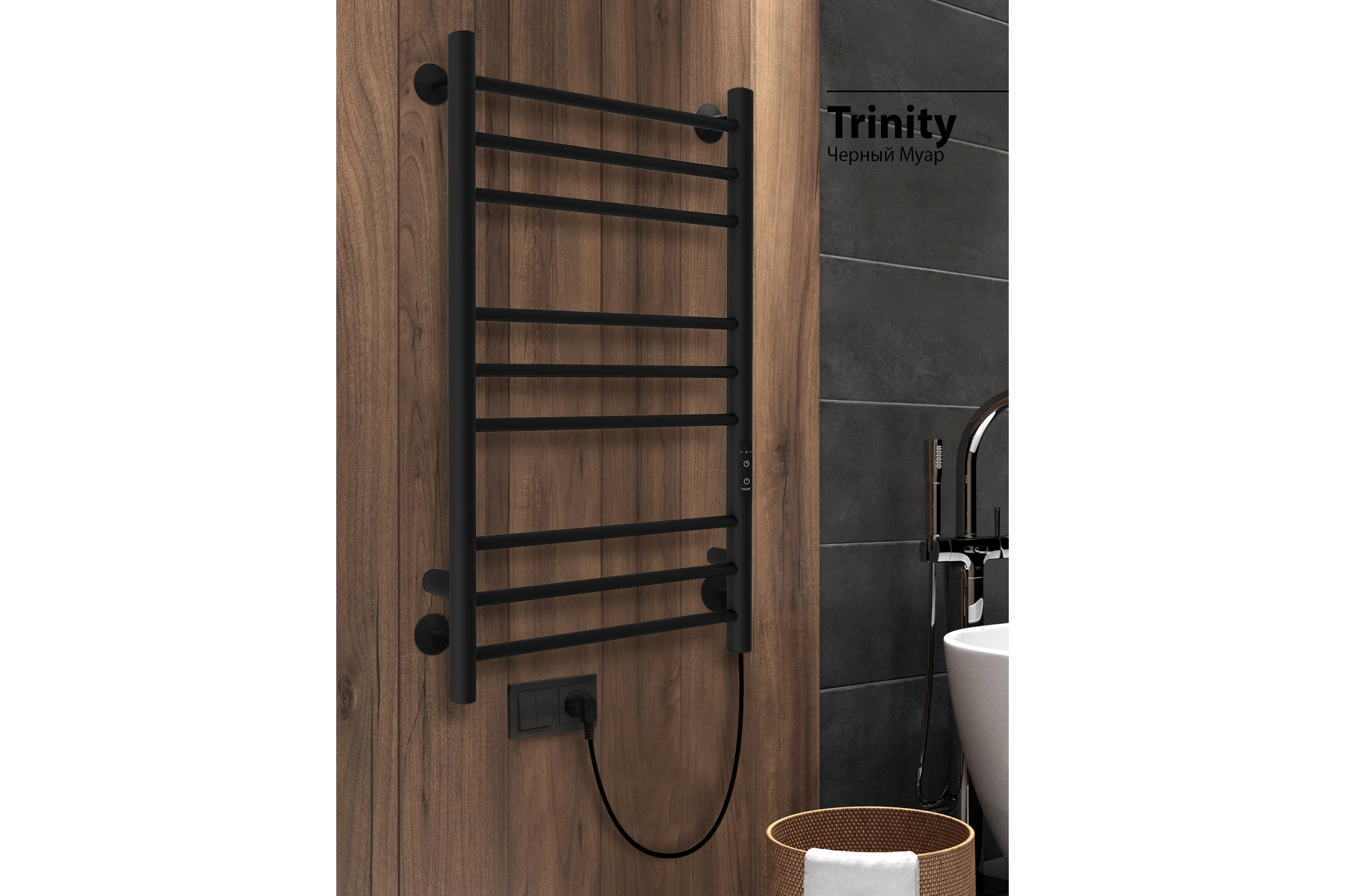Полотенцесушитель INDIGO Line Trinity electro 80/50 таймер, скрытый монтаж, универсальное подключение R/L LСLTE80-50BRRt