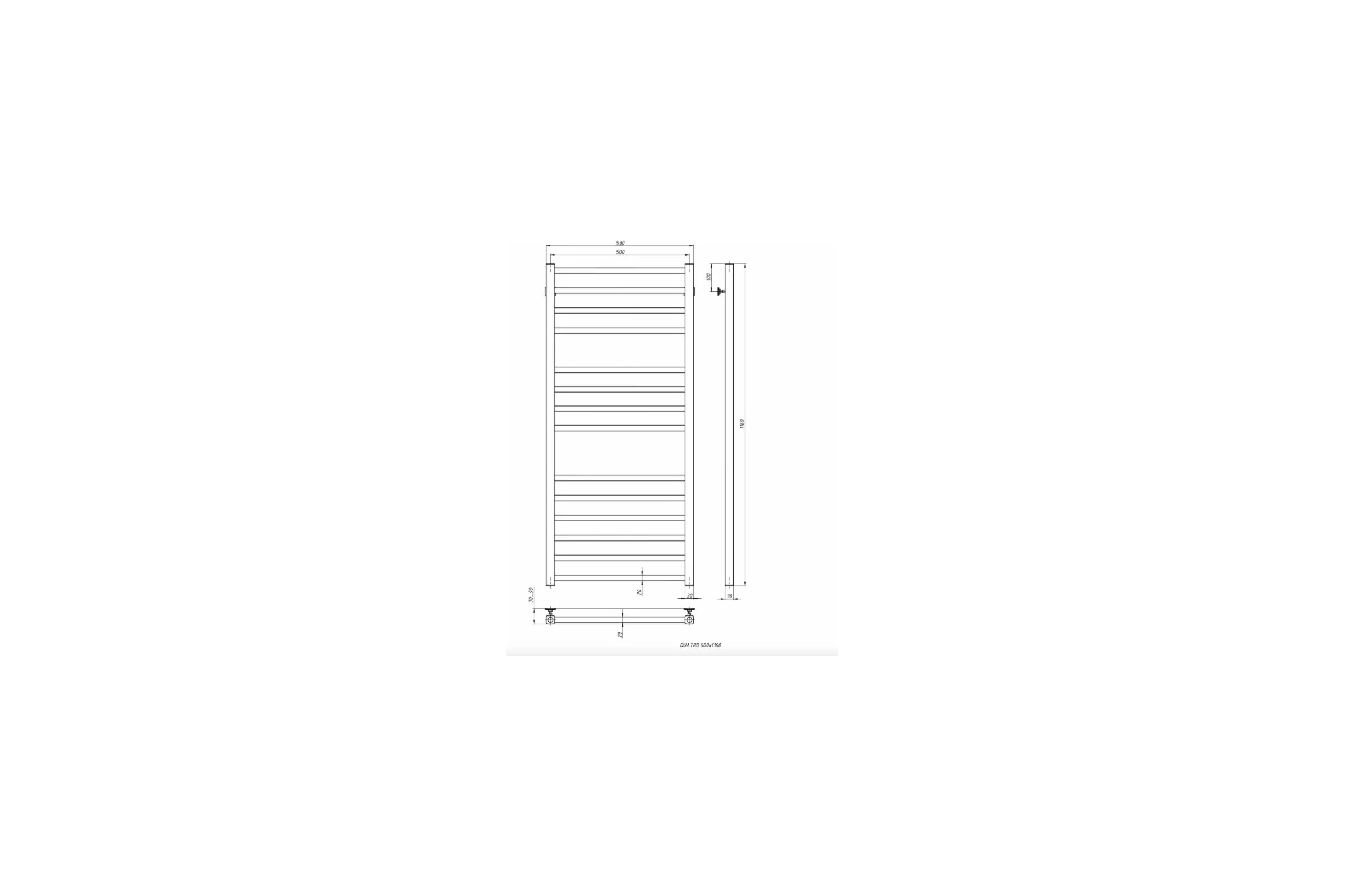 Водяной полотенцесушитель STINOX Quatro Luxe QU120L
