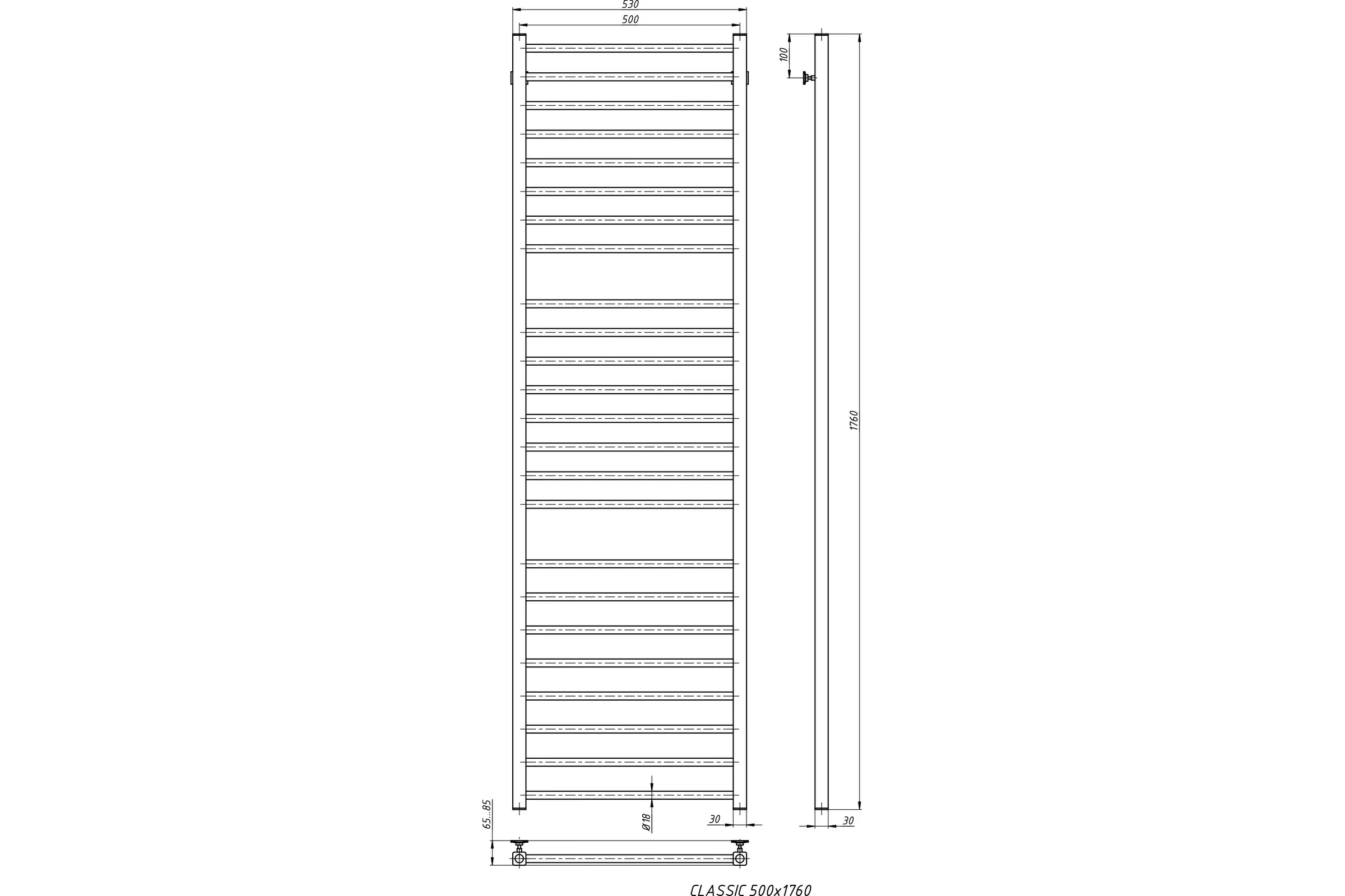 Водяной полотенцесушитель STINOX Classic Luxe CL180L