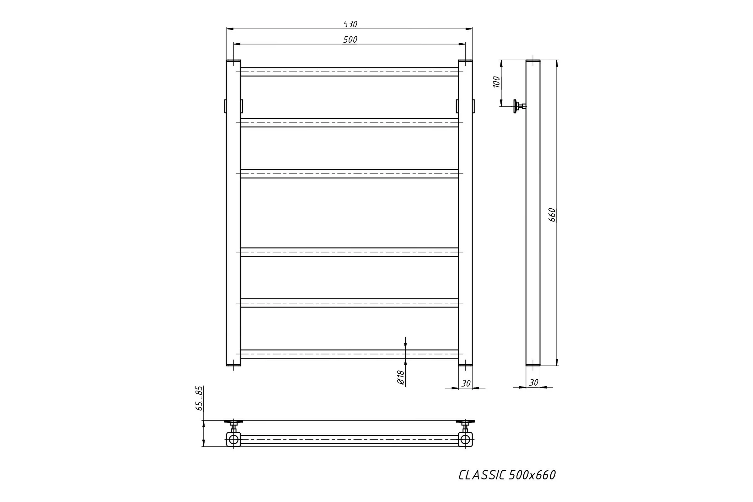 Водяной полотенцесушитель STINOX Classic CL70