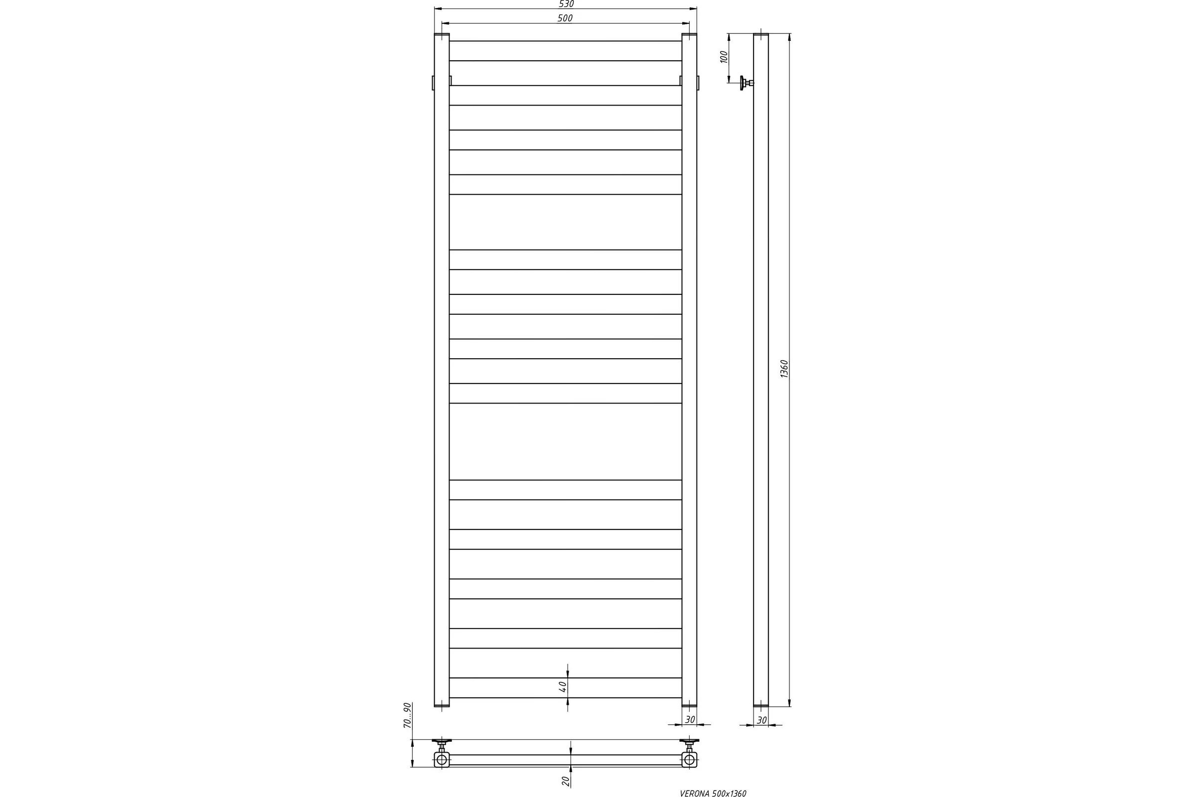 Водяной полотенцесушитель STINOX Verona Luxe VER140L