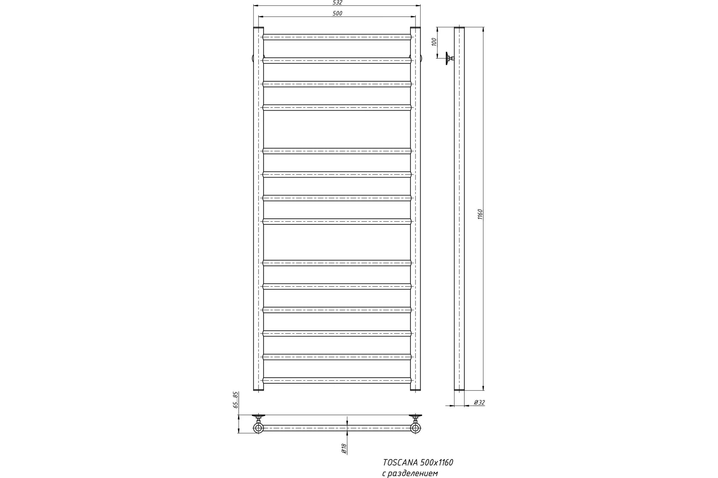 Водяной полотенцесушитель STINOX Toskana Luxe TOS120L