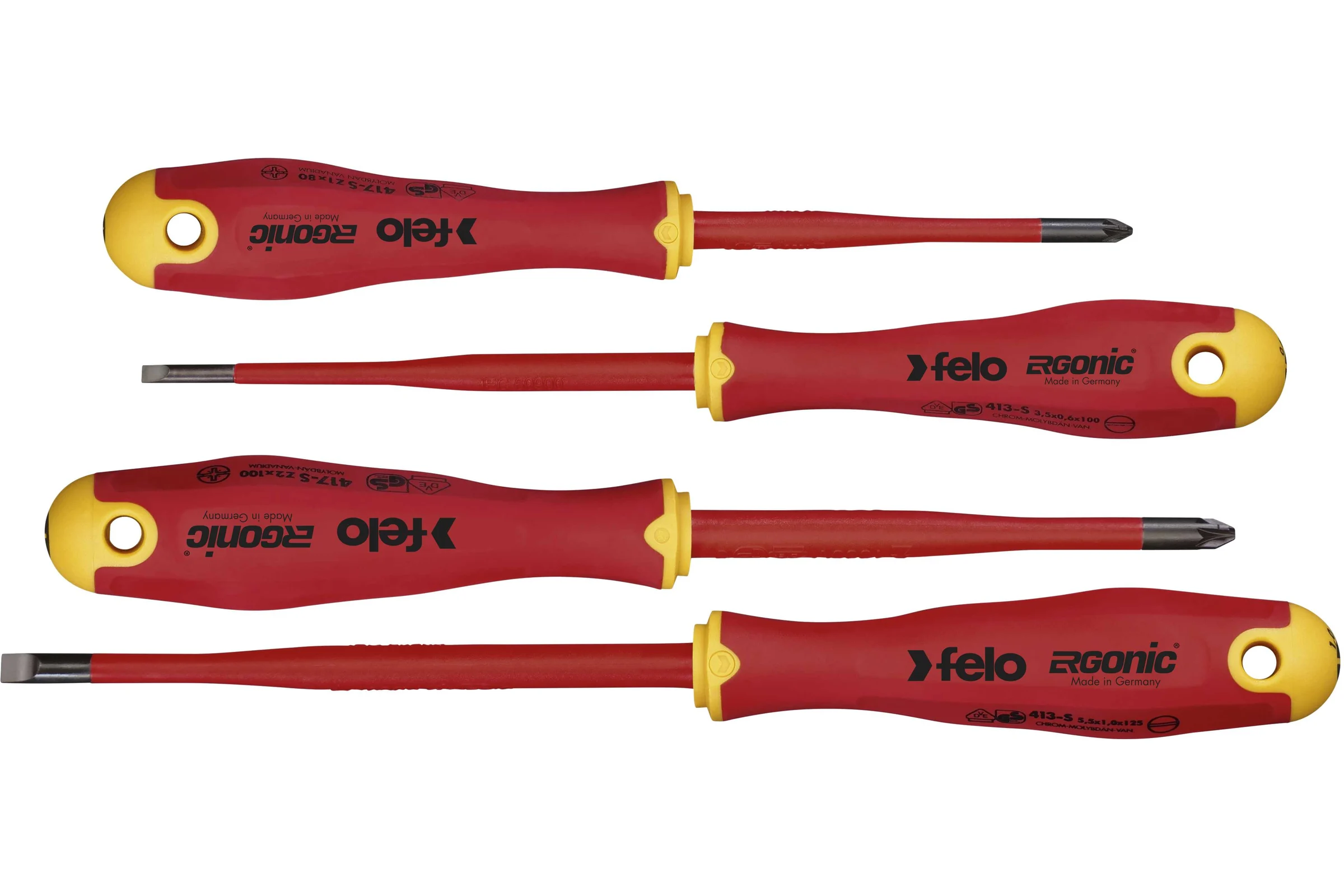 Набор диэлектрических отверток Felo Ergonic E-SLIM SL/Z, 4 шт. 41784198