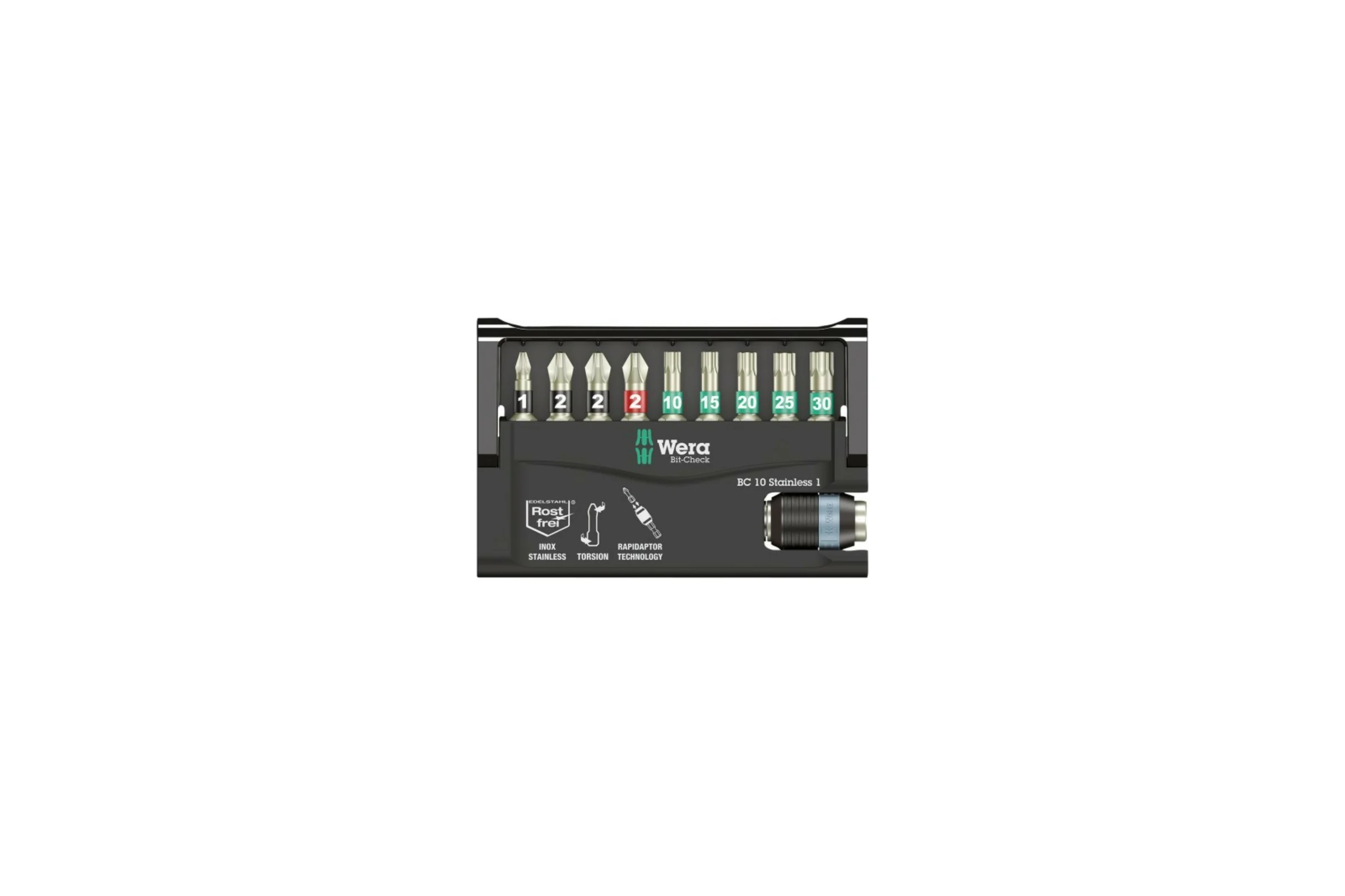 Набор бит с держателем Stainless BIT-CHECK 10 предметов WERA WE-071110