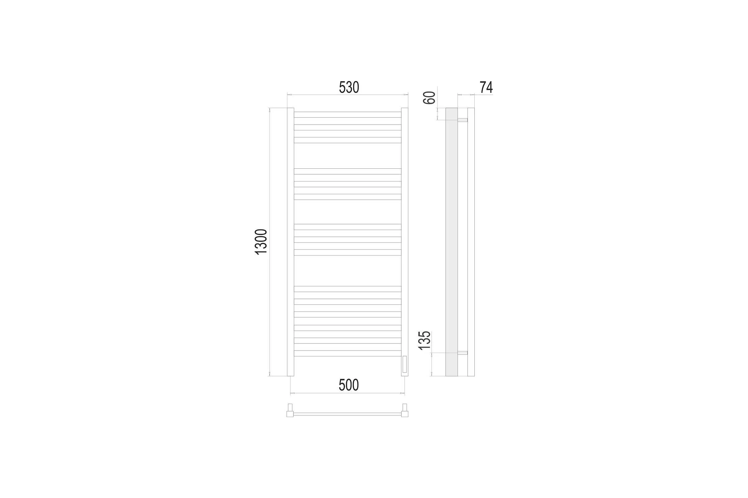 Полотенцесушитель Terminus Ното sensor quick touch П15 500x1300 4670078526953